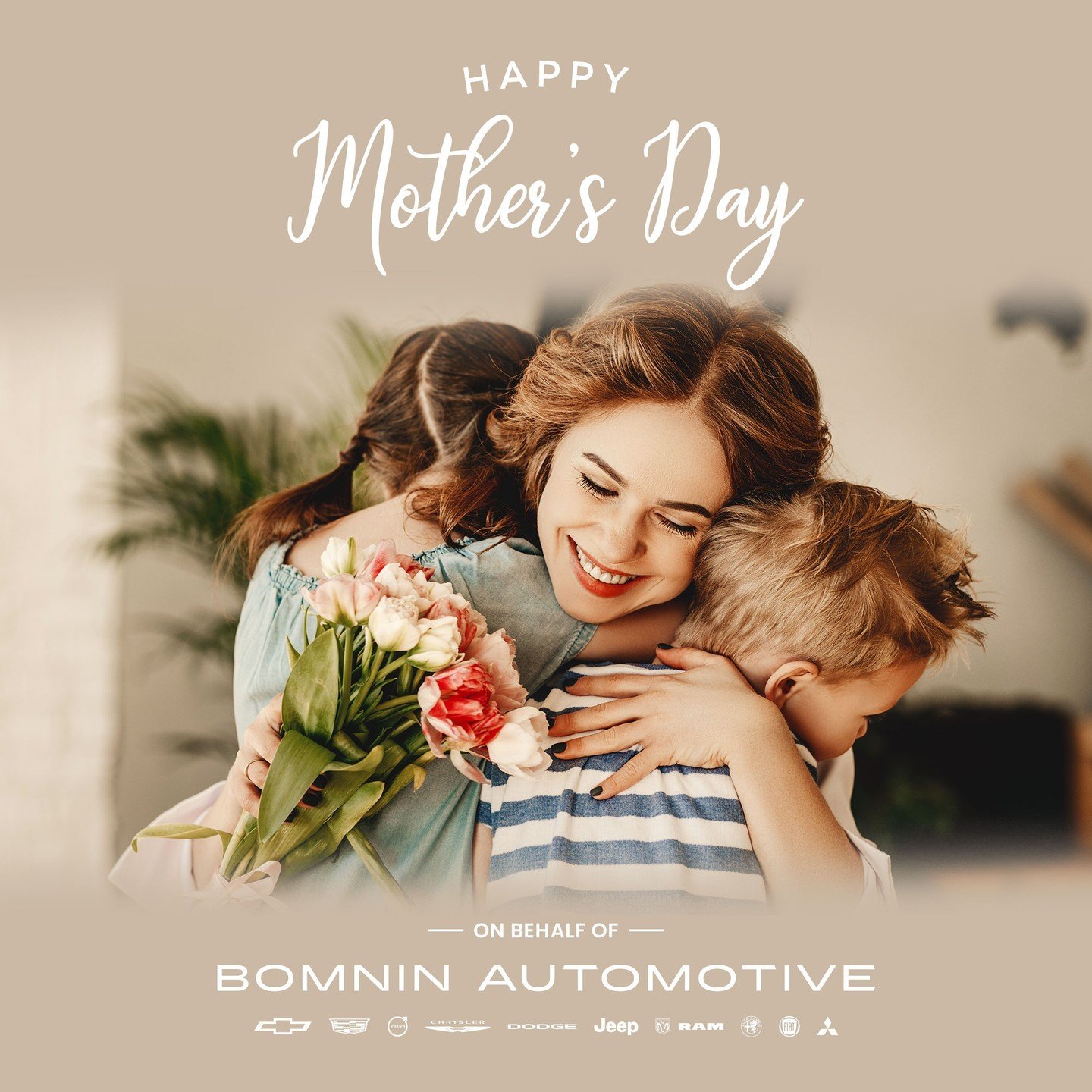 Happy Mother's Day to all the amazing moms out there! 💐 Today, we celebrate your love, strength, and endless dedication. 

Wishing you a day filled with joy, laughter, and cherished moments with your loved ones. From all of us at Bomnin Automotive, 