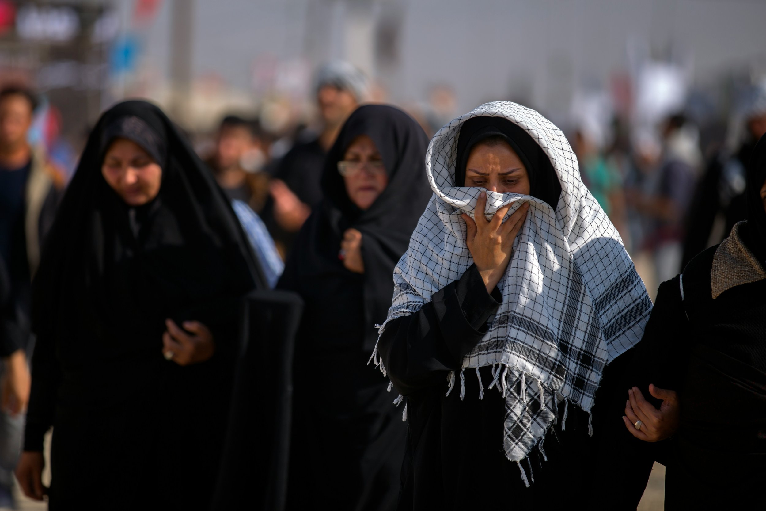 Arab women weeping