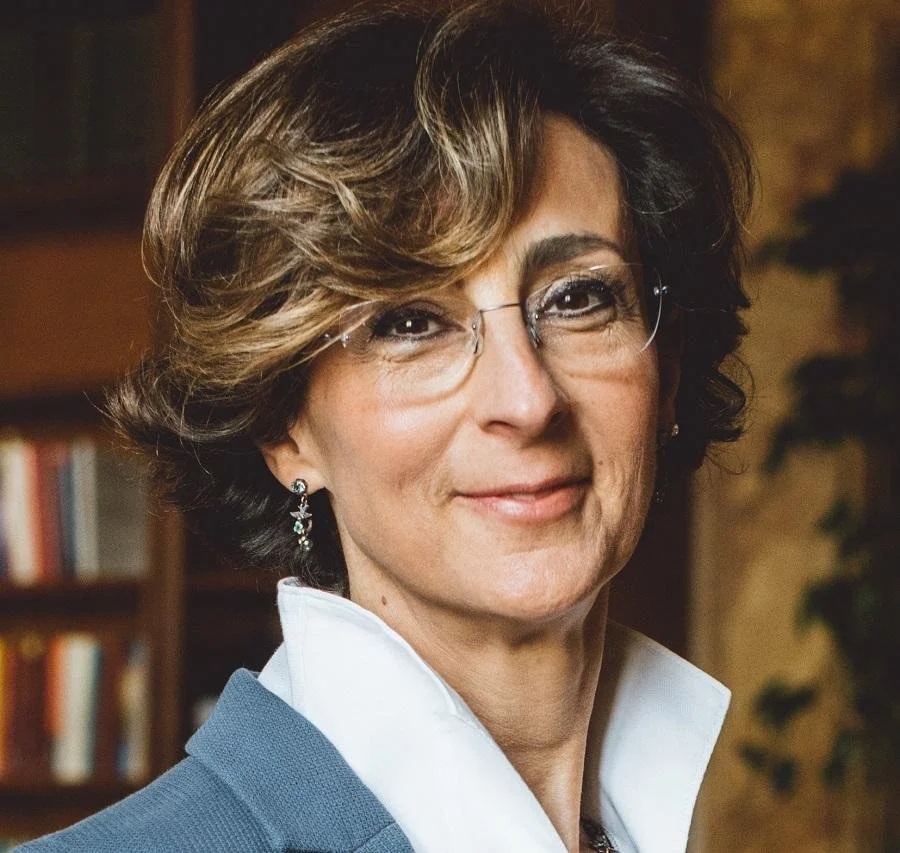 Professor Marta Cartabia speaks at a public event, reflecting her work in law, constitutional justice, public responsibility, faith, compromise, and the common good.