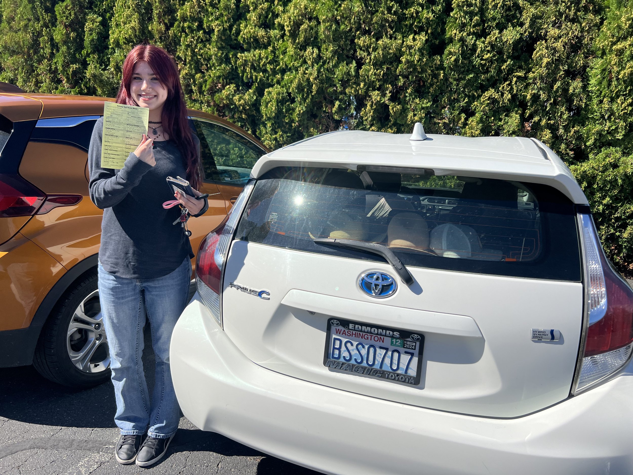 Beginner practicing local road skills during adult driving lessons near me in Lynnwood, WA