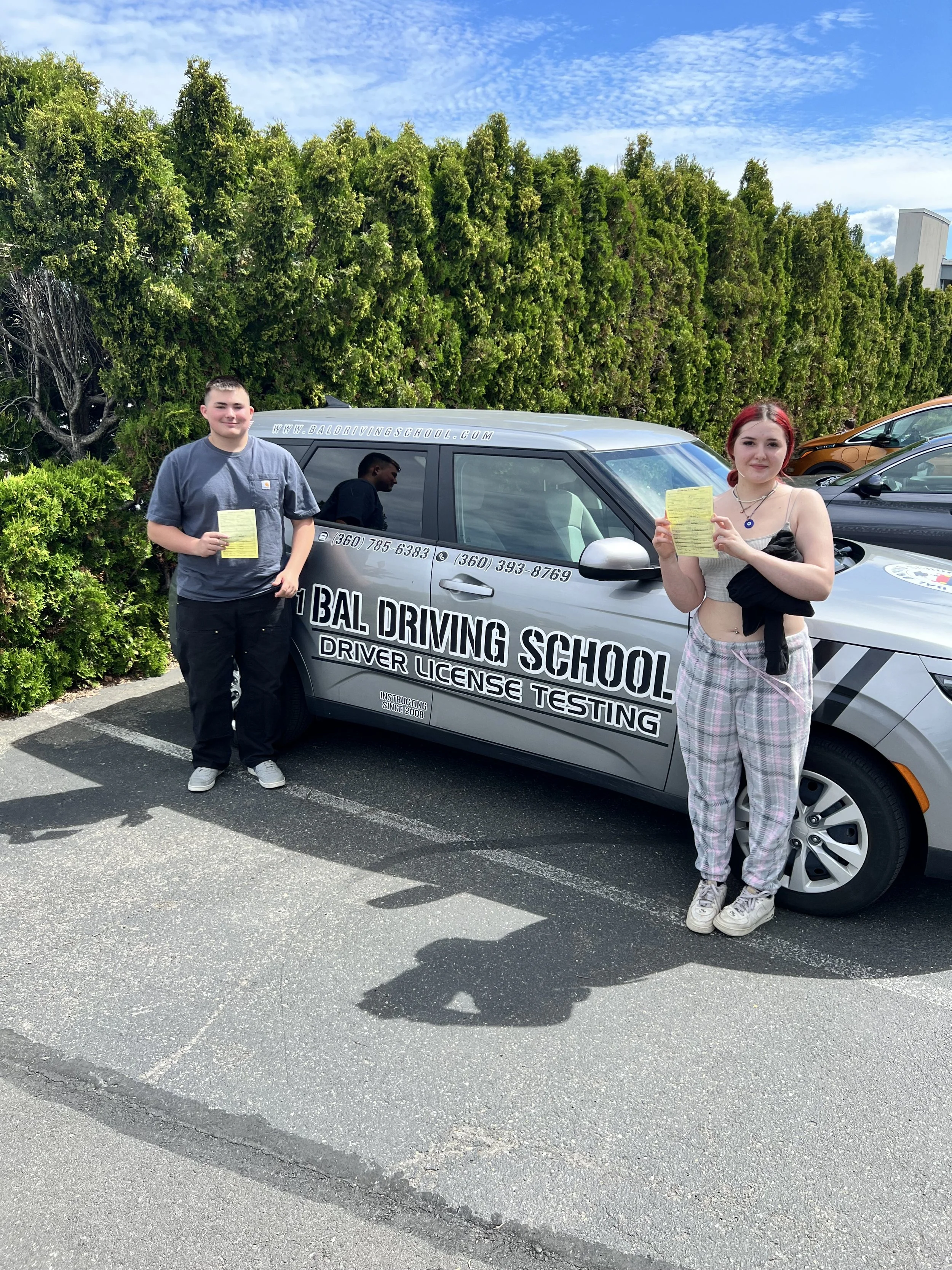 Student practicing road skills at a driving school near me in Bellingham, WA with professional instruction