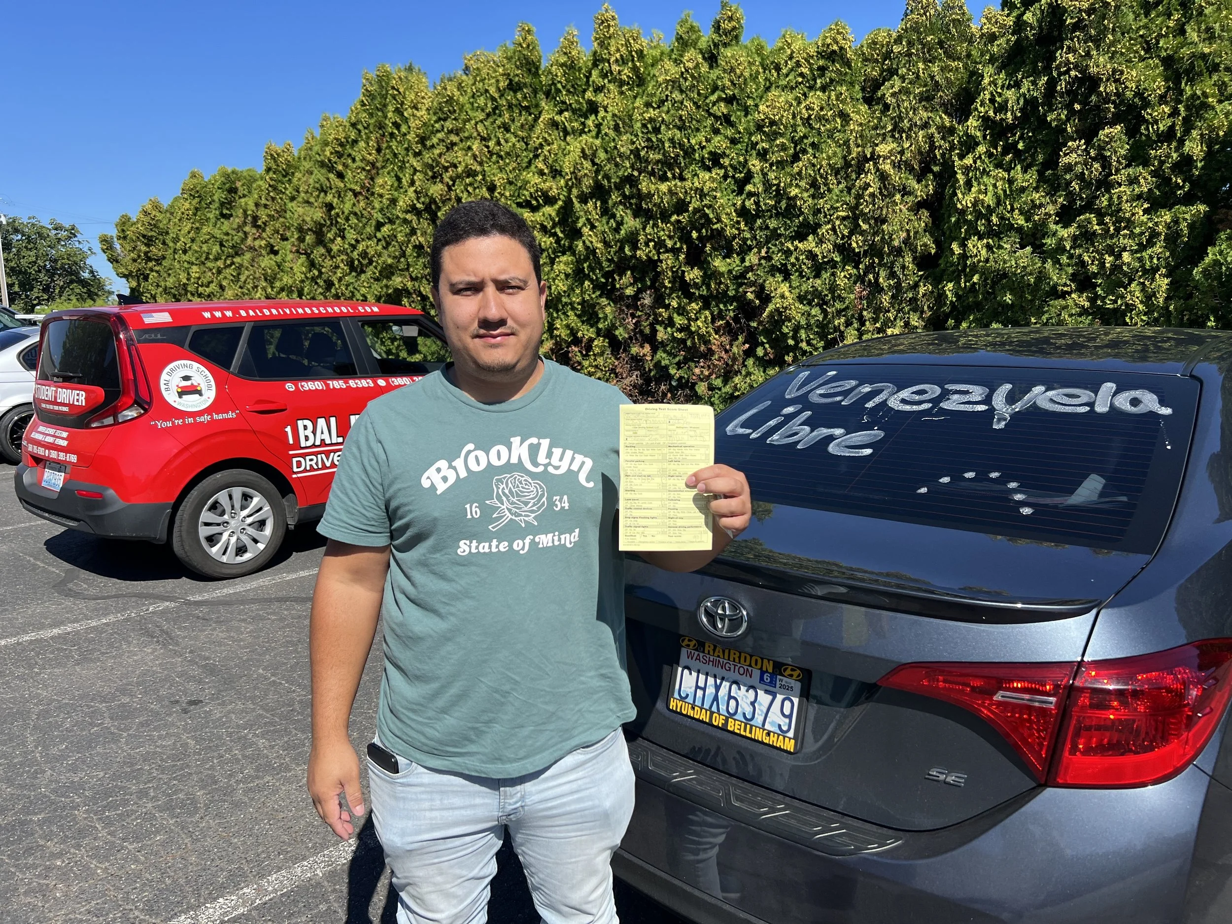 Beginner completing Adult driver education in Washington with Bal Driving School