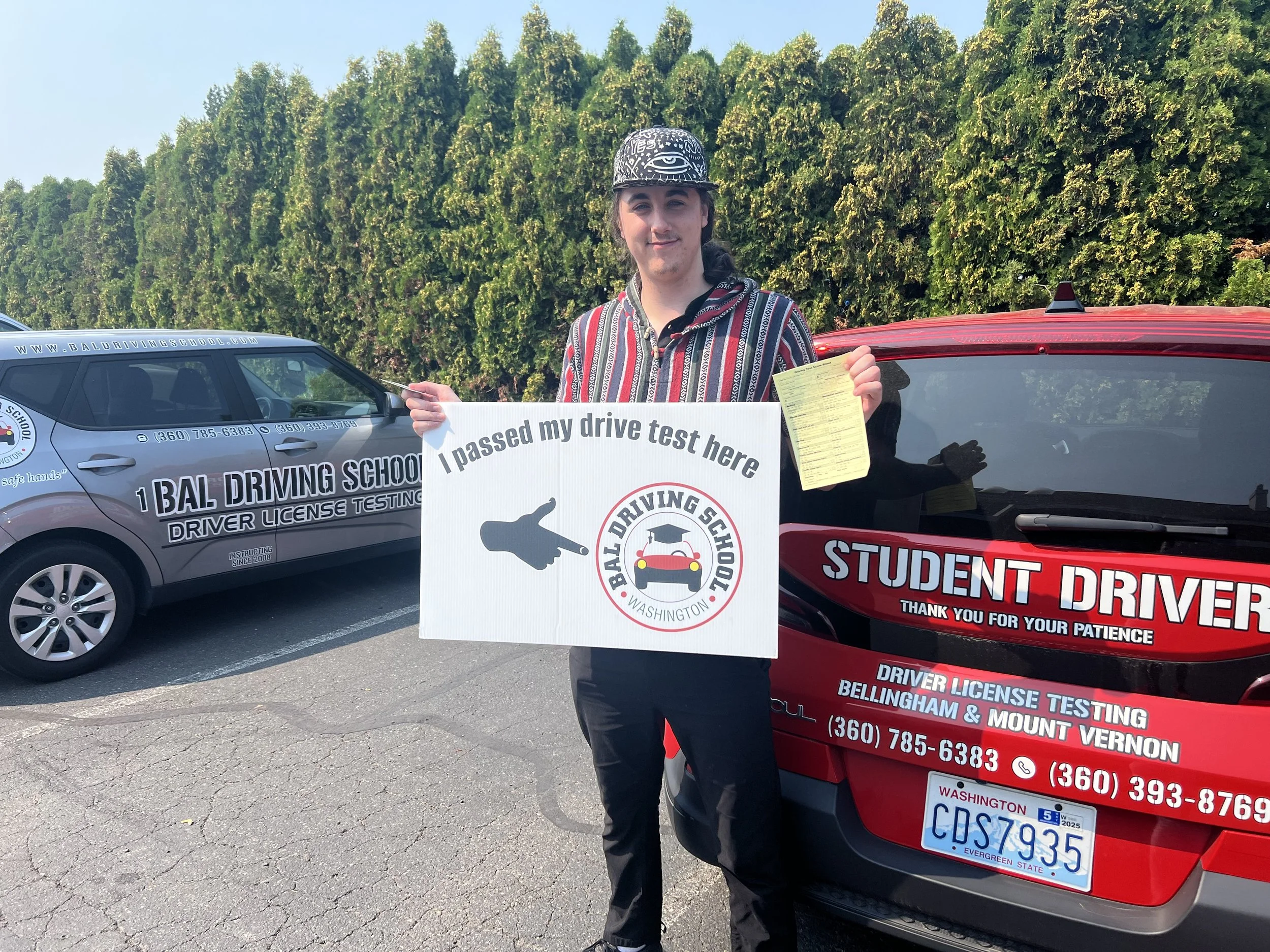 Applicant completing an official Driving Test in Lynnwood, WA at Bal Driving School
