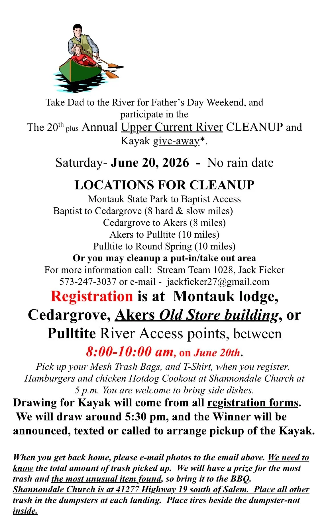 Upper Current River Cleanup 2026