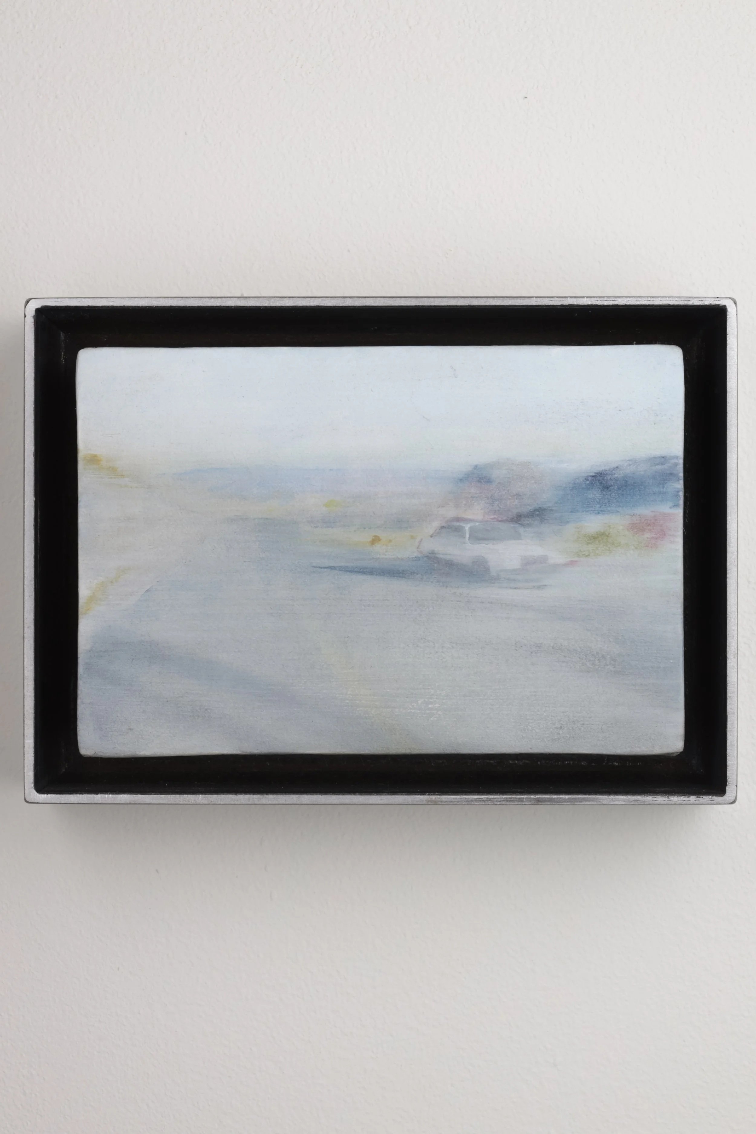 Remote Viewing.   Watercolor on Linen, Steel Frame, 7 x 5 x 2in, 2025.