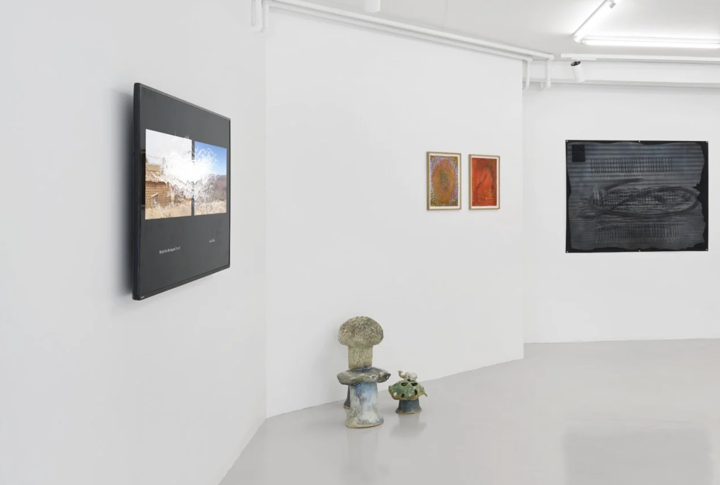 Climatime, 2021, two-channel adapted to single channel video with soundscape for group show, collaboration with Samara Sallam