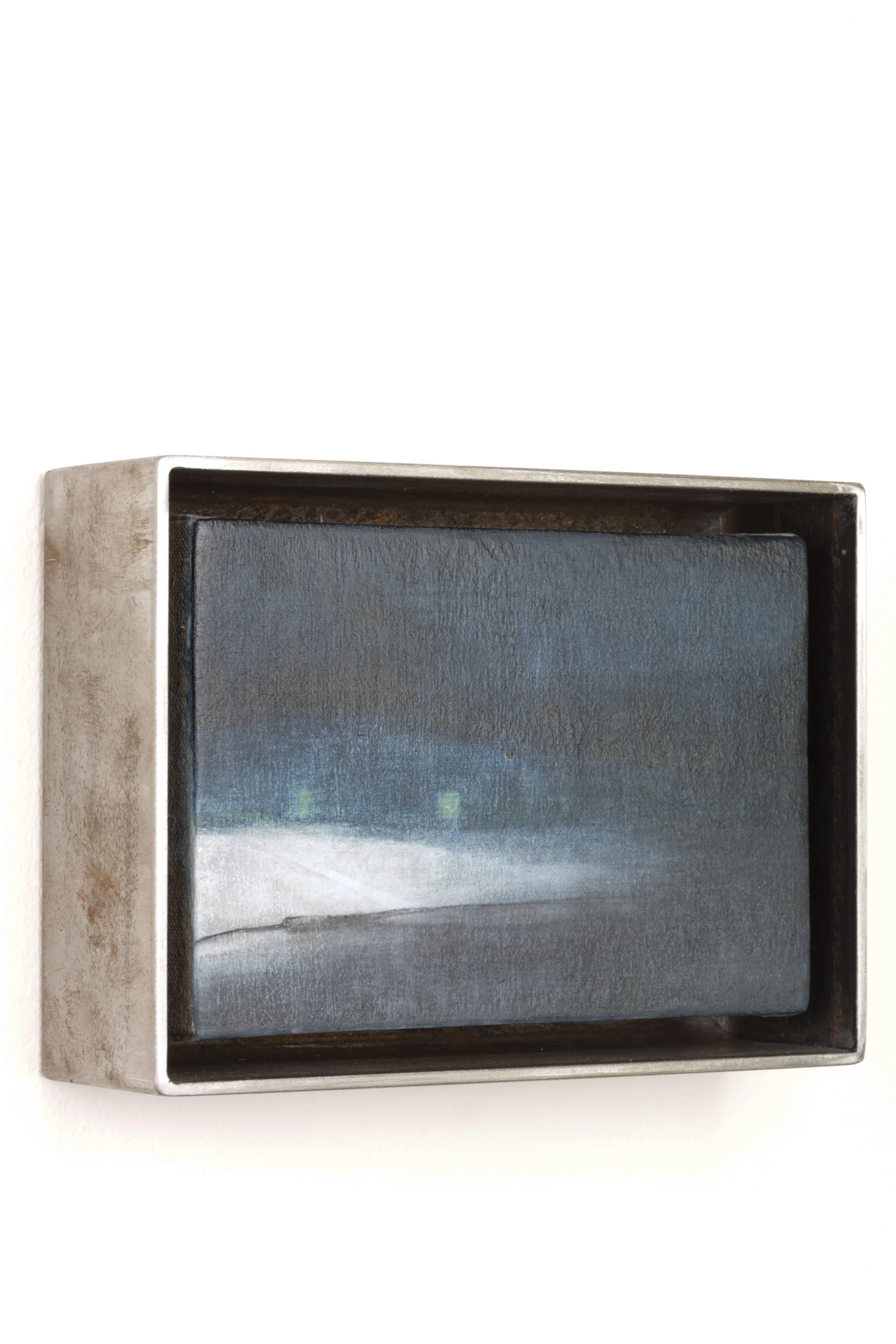 Bad Motion Picture I.   Watercolor on Linen, Steel Frame (side detail)