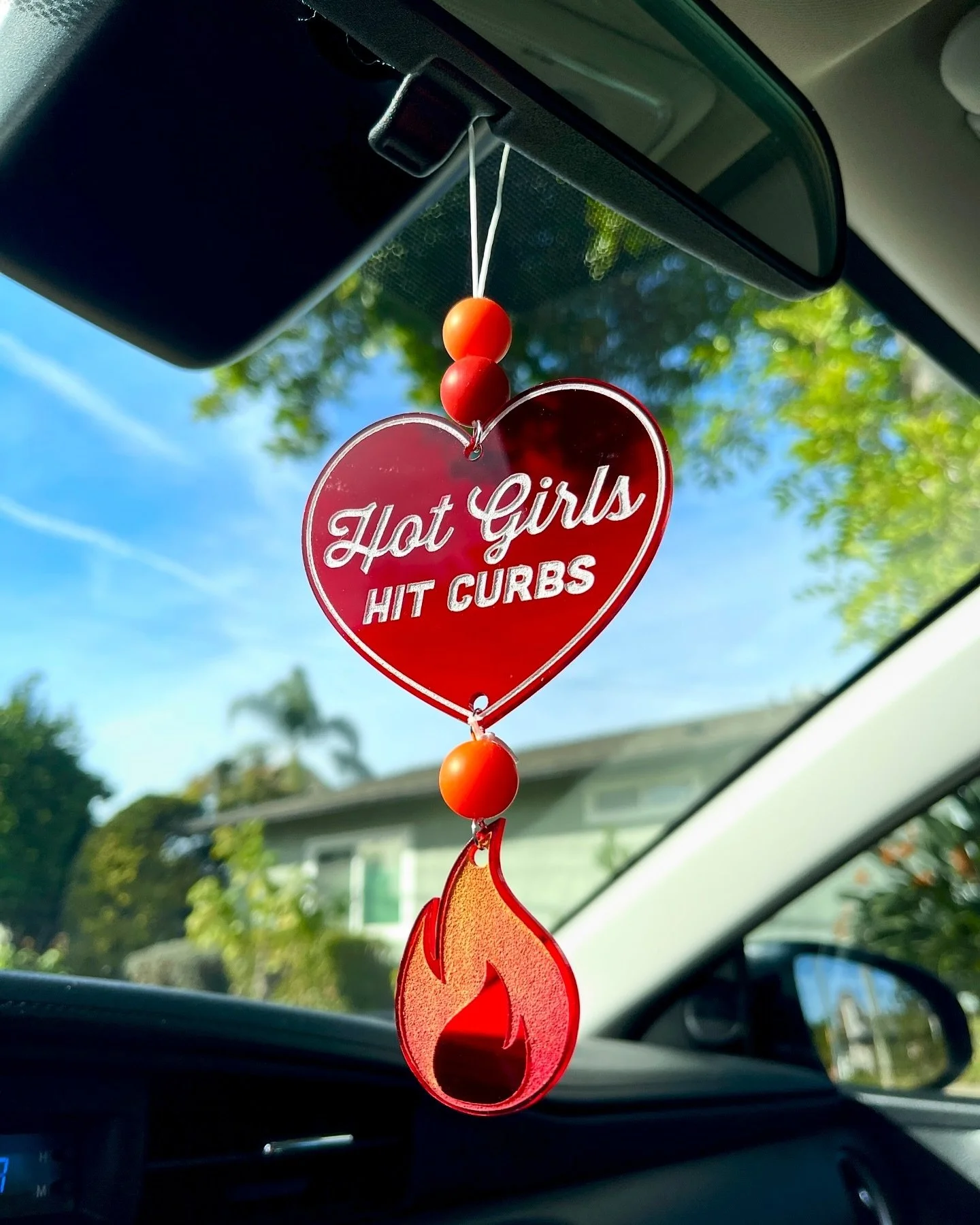 that curb hit us 🔥✨ NEW rear view mirror hangers will be available 12/9 @thedistricttustin from 1-7pm
