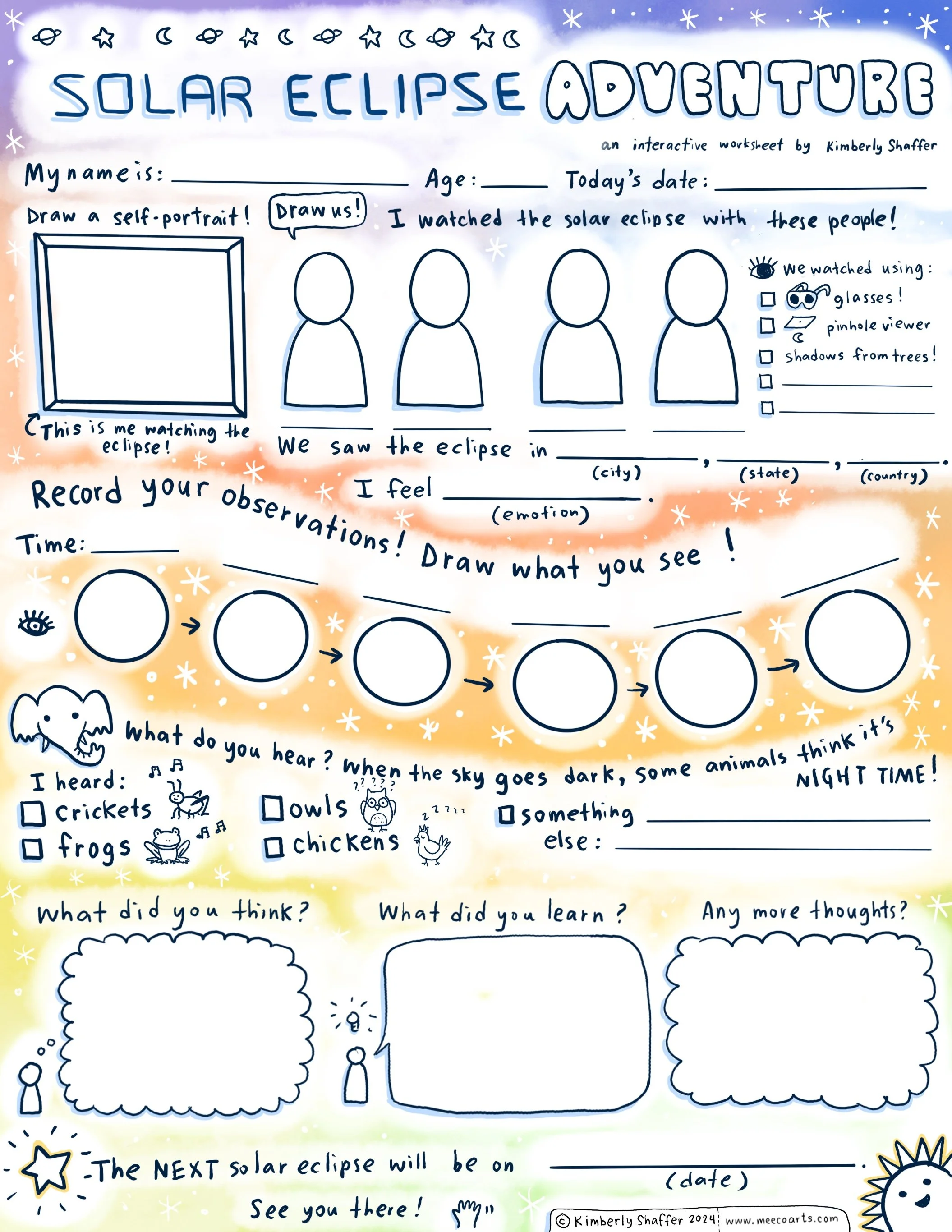 Space - Solar Eclipse Worksheet