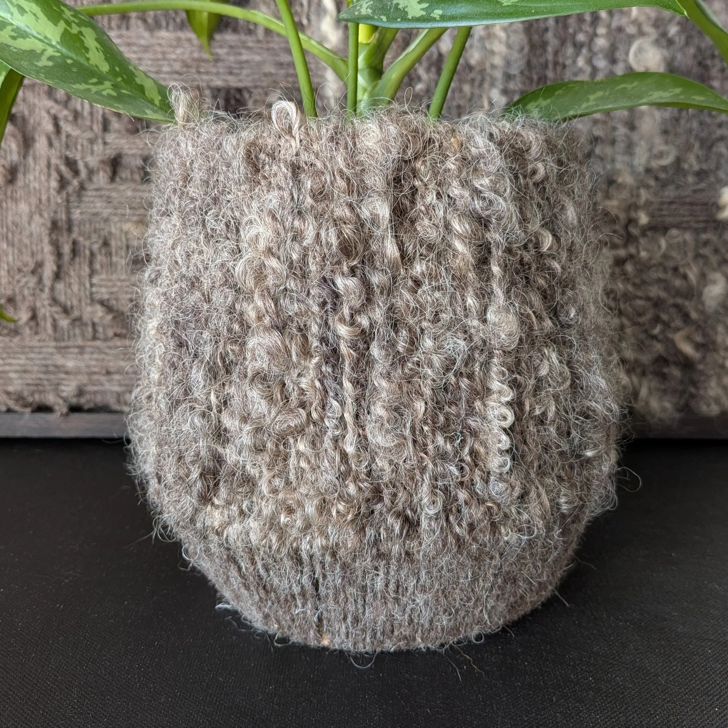 Cache-pot en laine "Cendres"