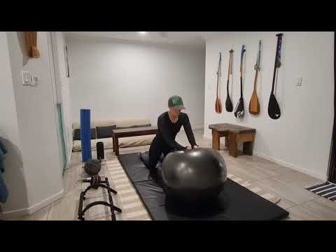 SWISS BALL/BAR PLANK ROLL OUTS