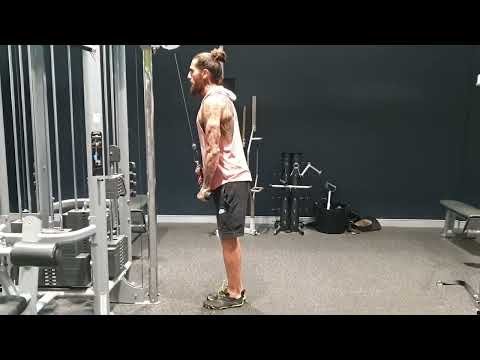 CABLE TBAR TRICEP PUSHDOWN