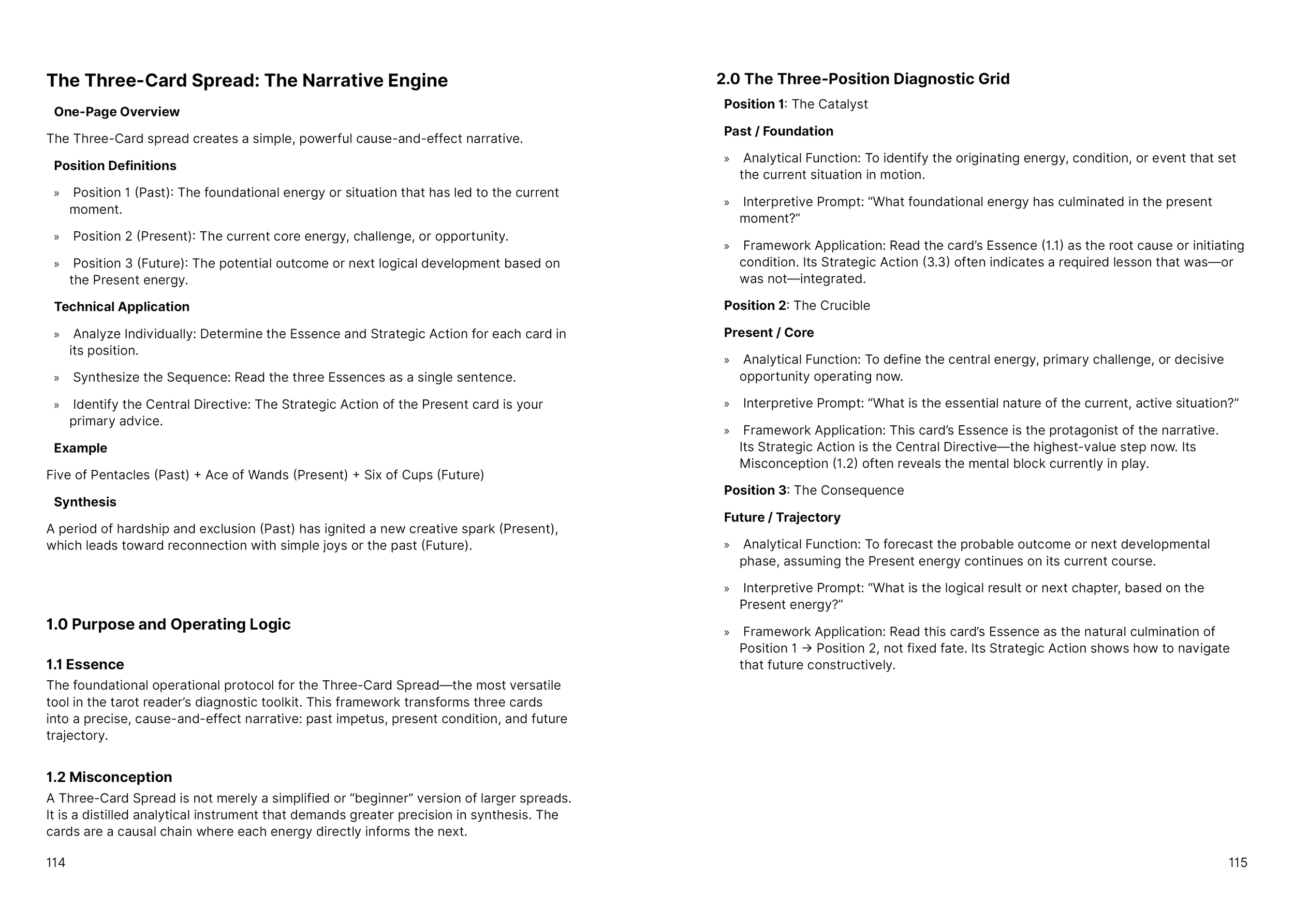 The Three-Card Spread: The Narrative Engine