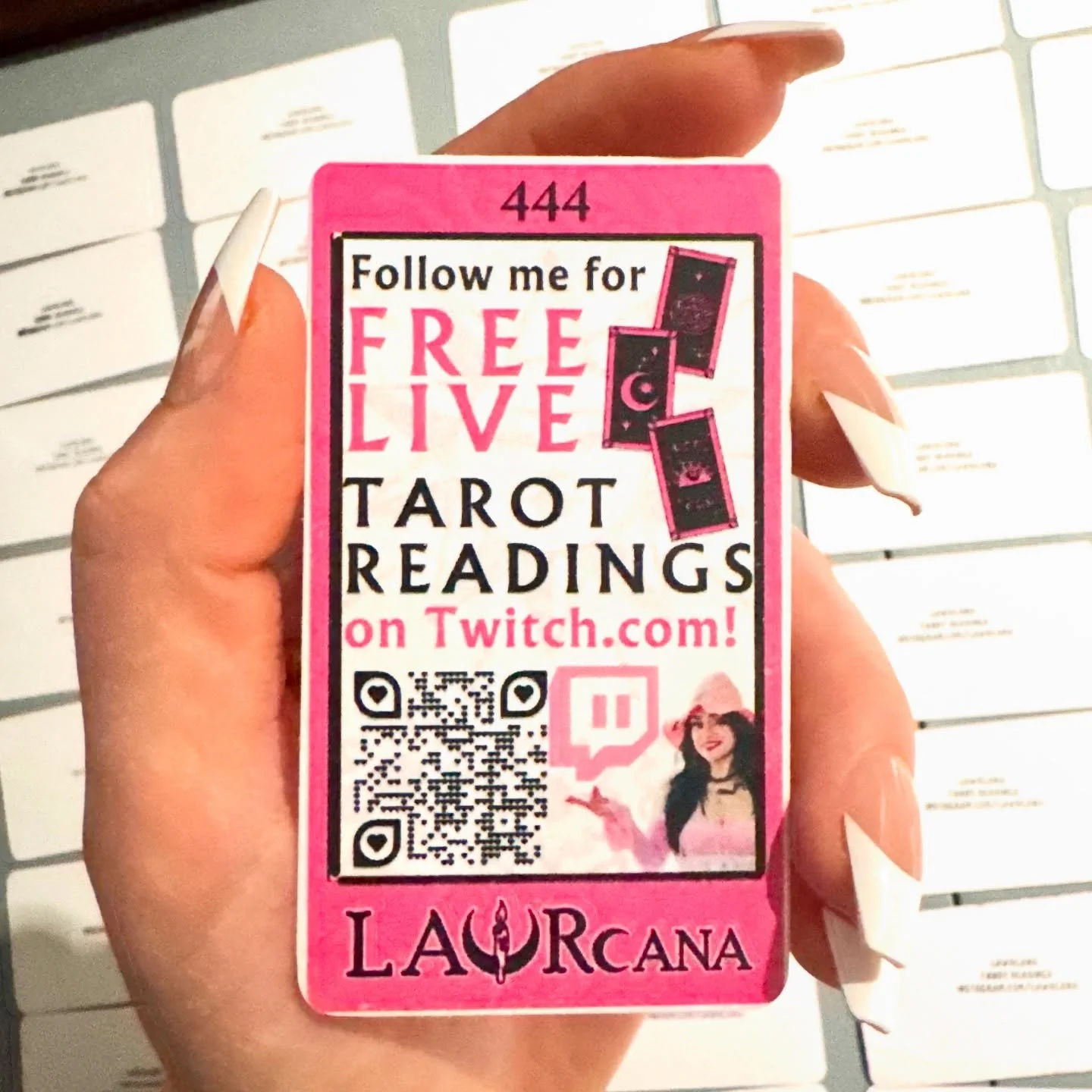 💗New LAWRcana Business Cards!💗#pink #smallbuisness #diy #witch #tarot #twitch
