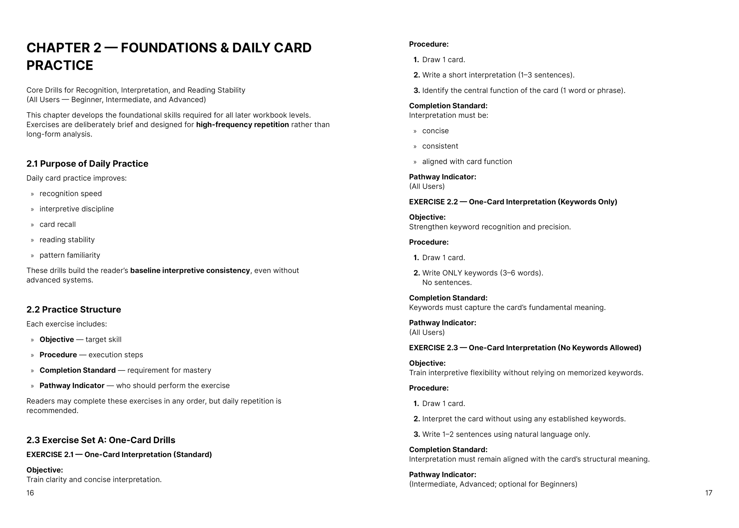 Foundations & Daily Card Practice