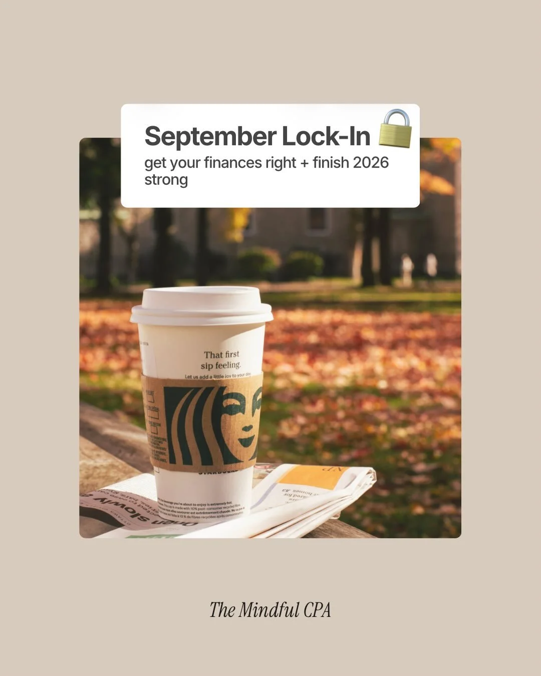 September is the month to lockkkk in on your business! 🔒

P.S. Want the freedom to truly focus on working *in* your business?

Hand your bookkeeping over to me and focus your time on serving your clients, growing your business, and doing what you do
