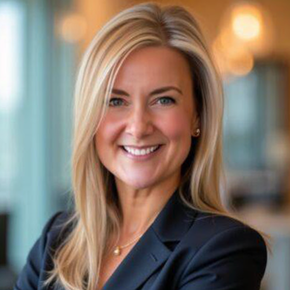 Smiling blonde woman