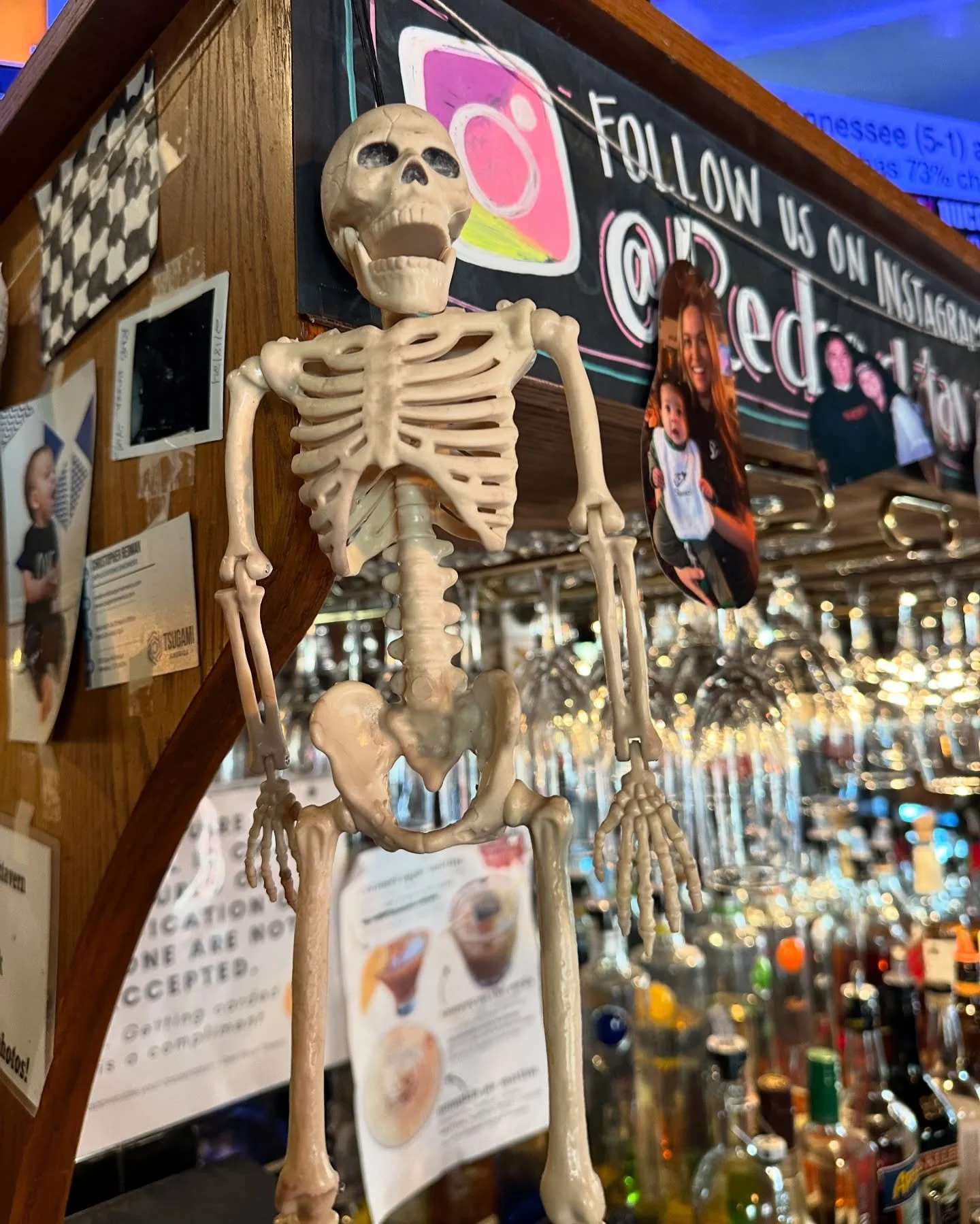 Happy Halloween from Dead Rock.. We mean Red Rock! 🎃 We&rsquo;ve been creepin&rsquo; it real all month with our spooked-out decor 🕷️🕸️. Some costume blasts from the past 📸 &mdash; Come have a drink with us tonight&hellip; if you dare! 🍻 We have 