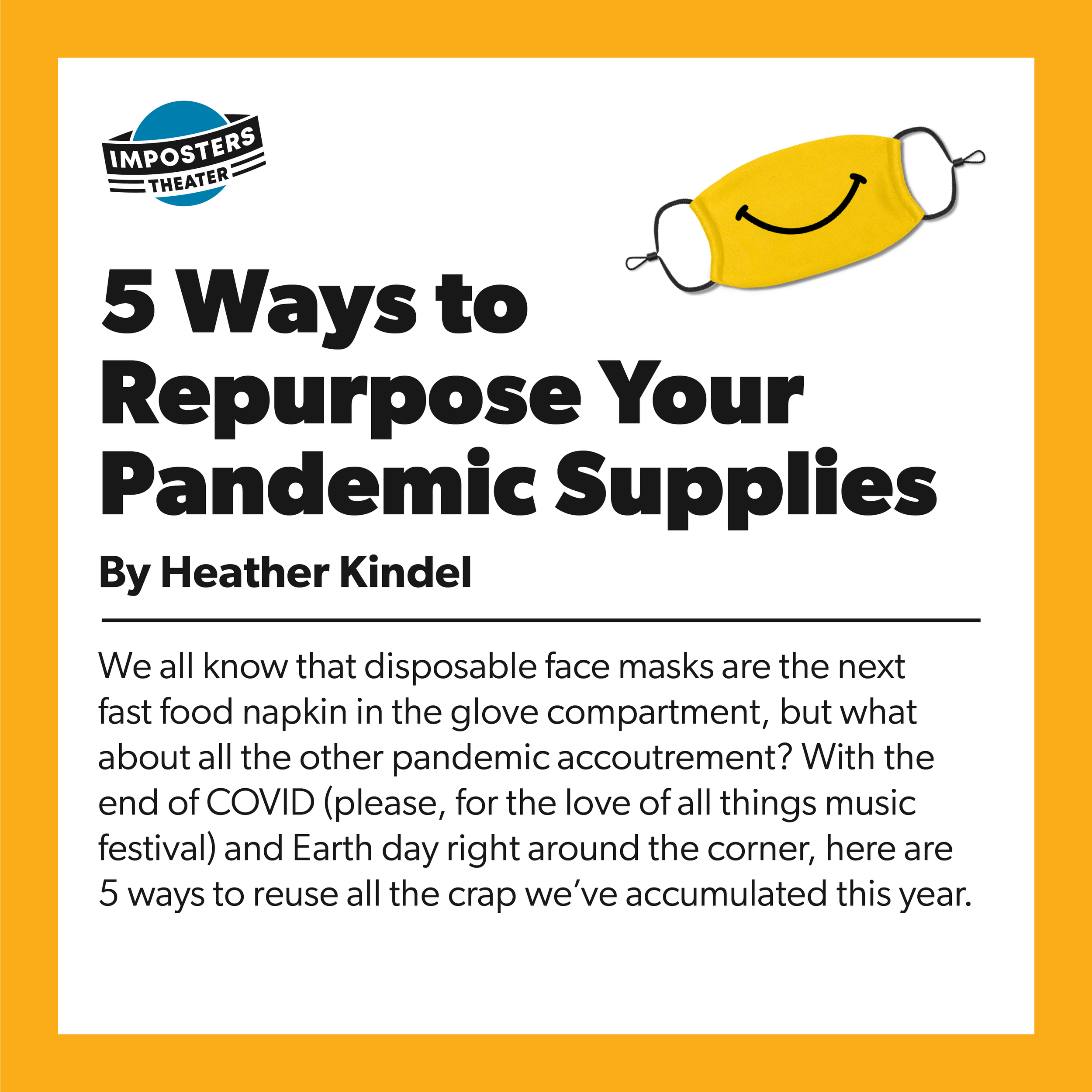 5 Ways To Repurpose Your Pandemic Supplies