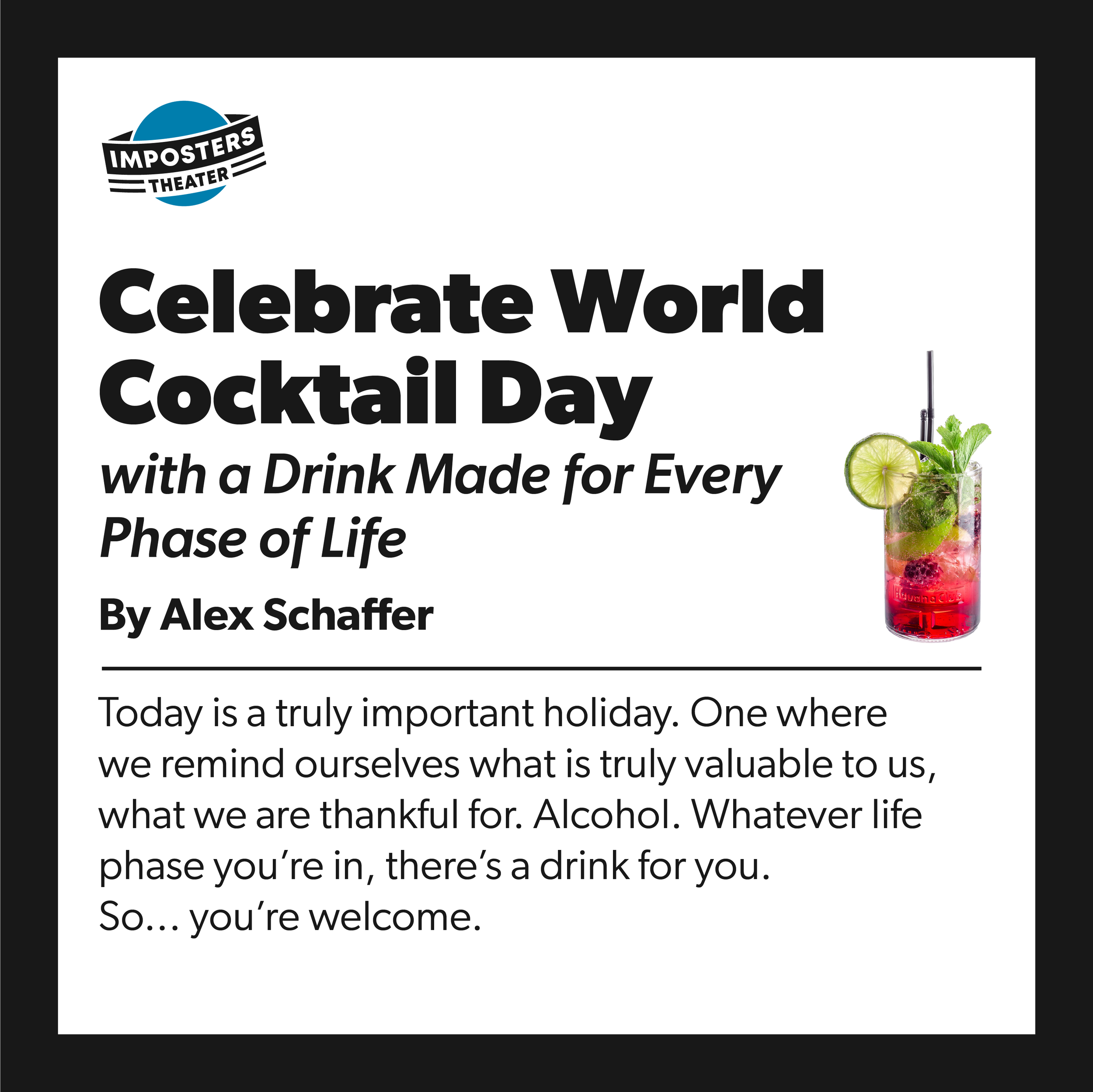 Celebrate World Cocktail Day