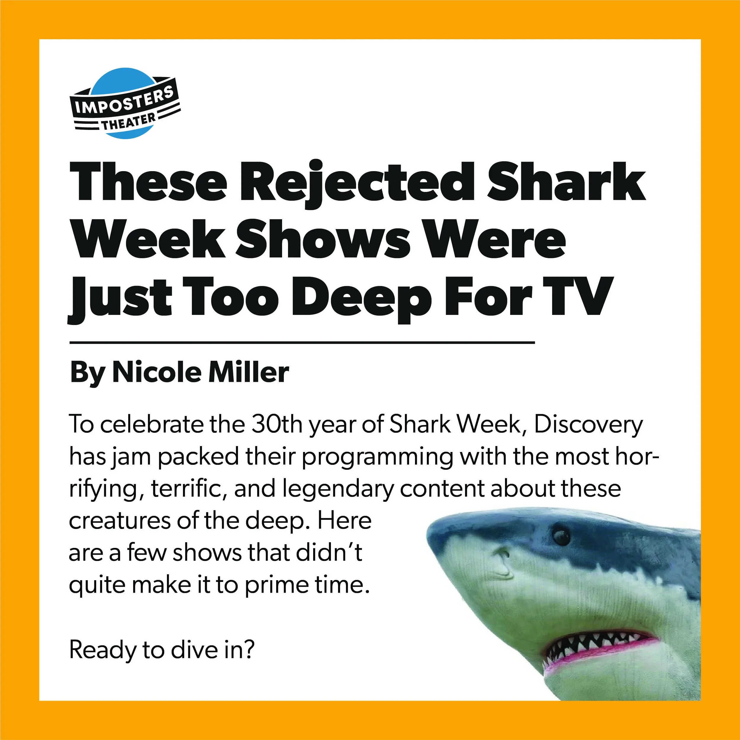 Rejected Shark Week Shows