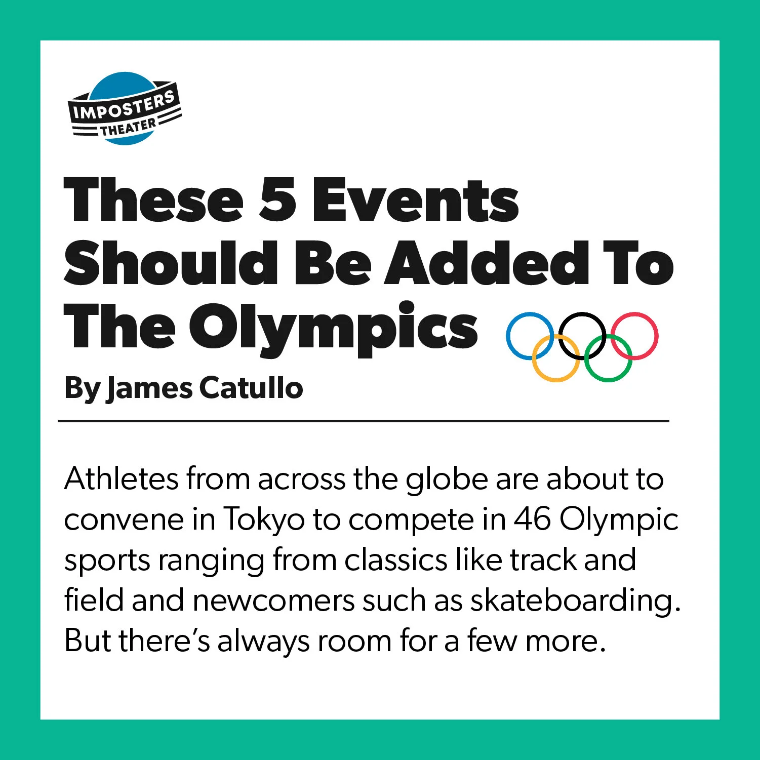These 5 Events Should Be Added To The Olympics