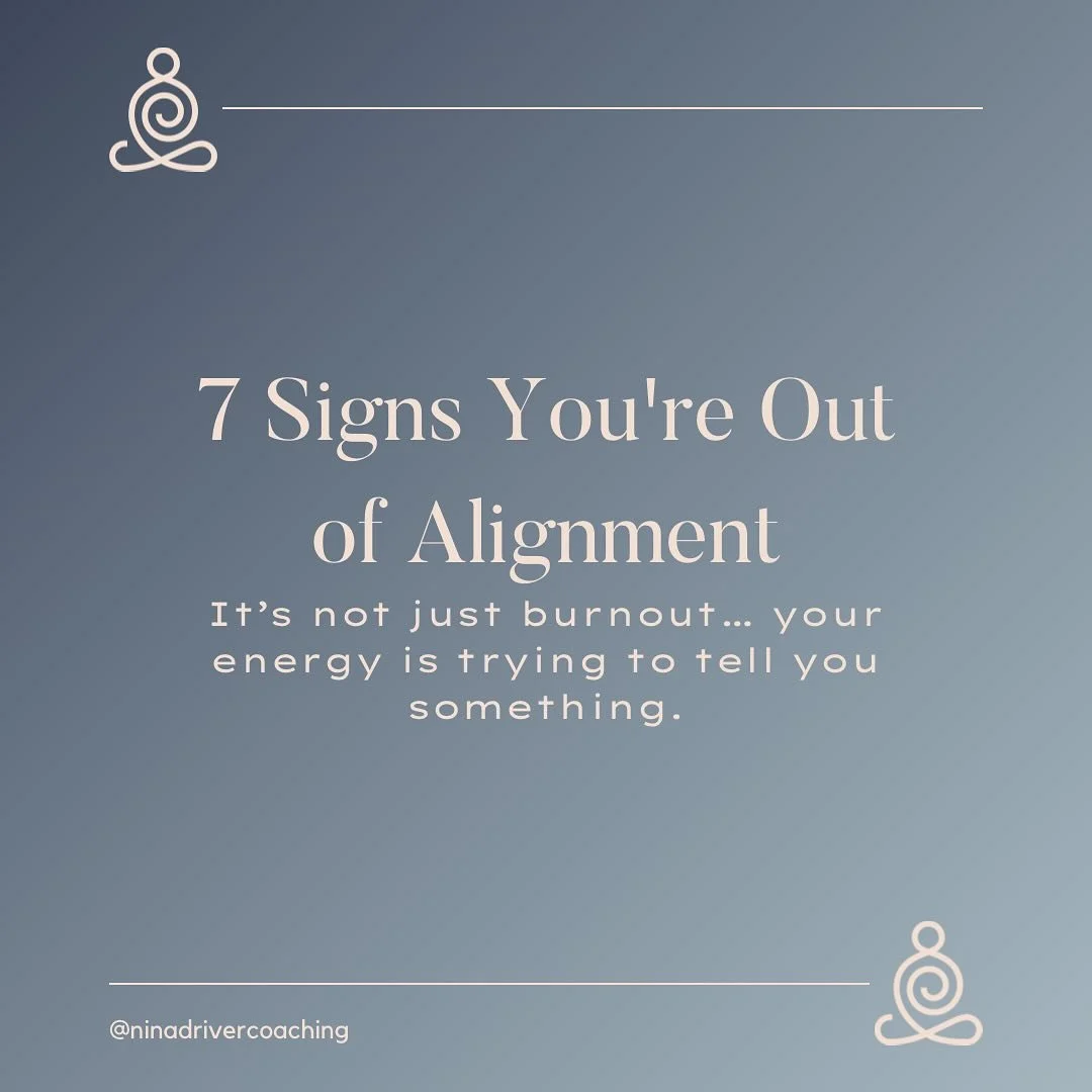 ✨ Ever feel like something&rsquo;s off&hellip; but you can&rsquo;t quite put your finger on it?

These are some of the most common signs that you&rsquo;ve drifted out of alignment with your true self, and the truth is you don&rsquo;t have to stay stu