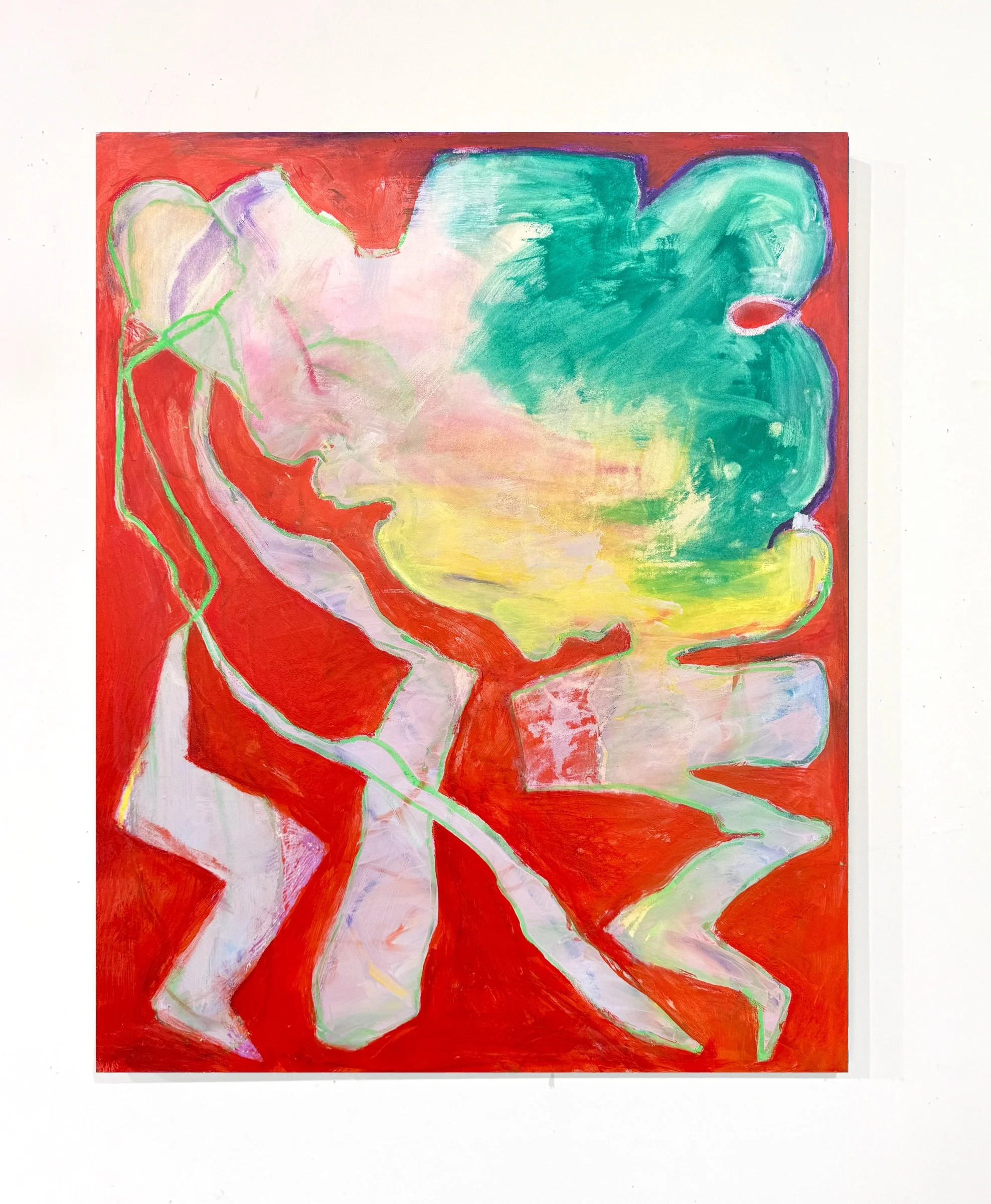 Thunder Wave, Acrylic and crayon on panel, 30 x 24 inches