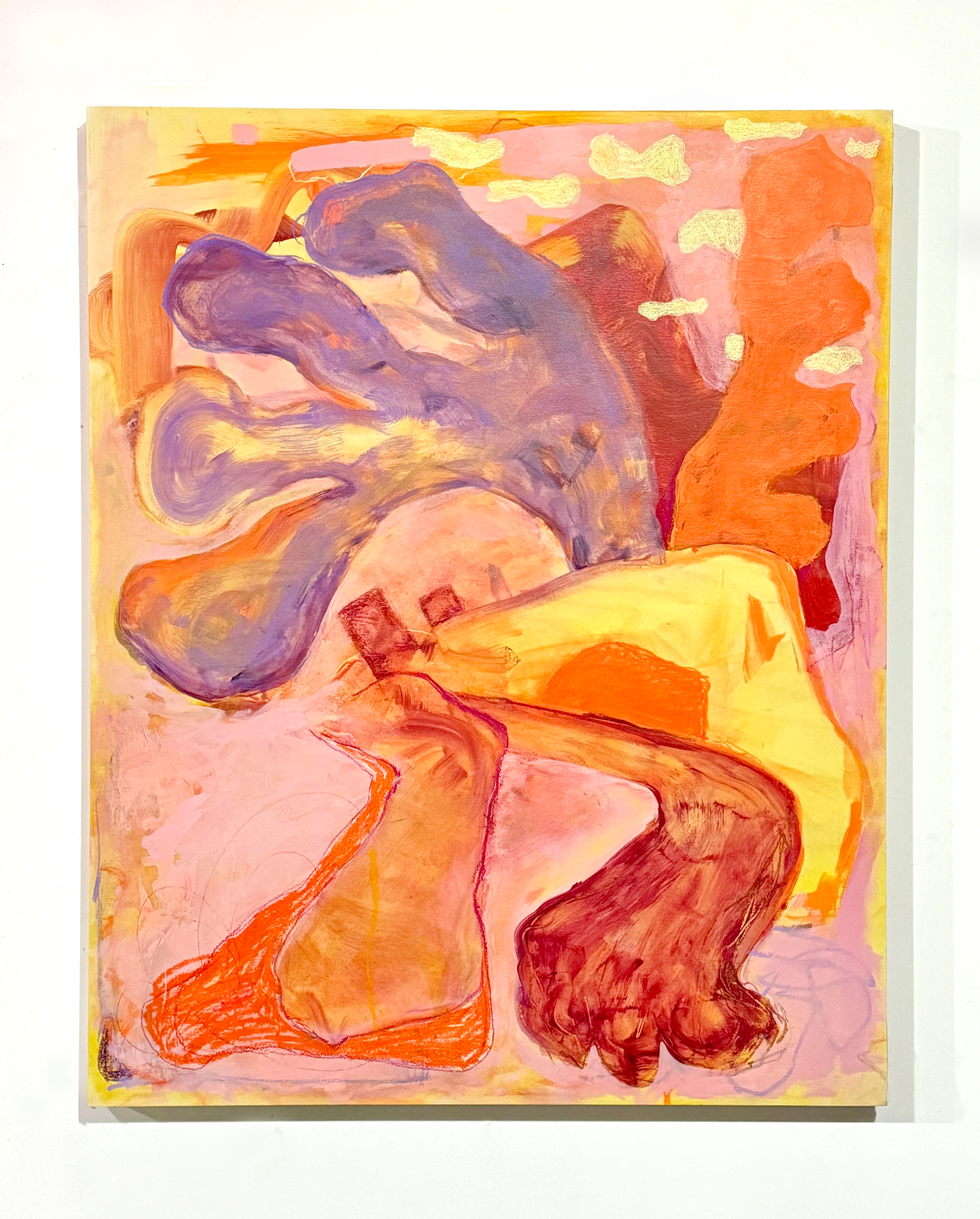 Hot Feet (2025) Acrylic and pastel on panel, 
30 x 24 inches