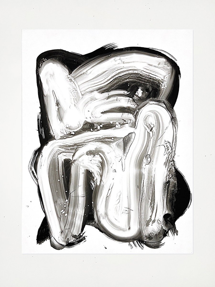 Embrace (2022) Acrylic on paper 26 x 20 inches