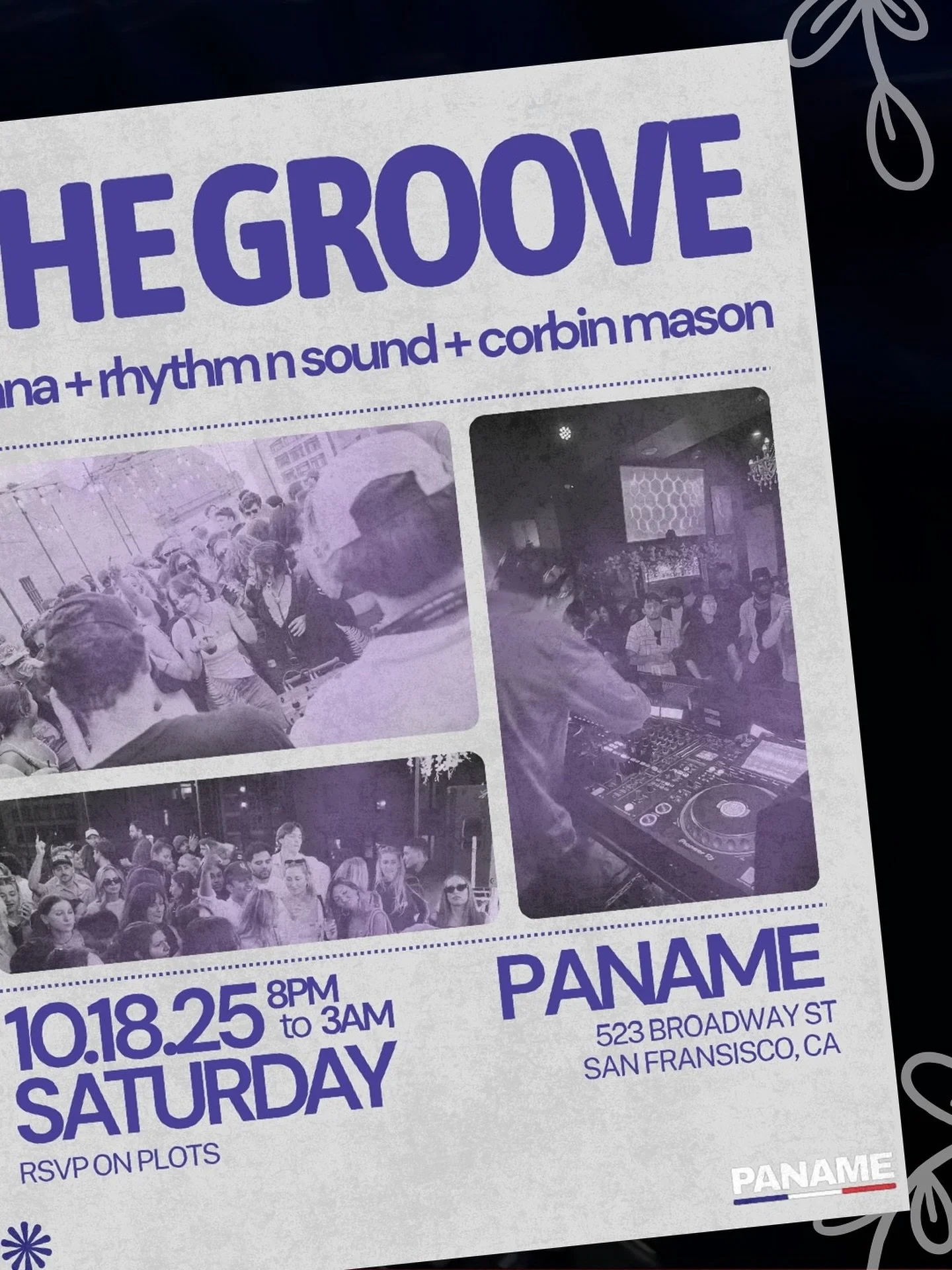 SAN FRANCISCO! The wait is over. The Groove is back THIS SATURDAY! 🎧
Get down to the beats of Hunna + Rhythm n sound +Corbin Mason at Paname. See you on the dance floor!
RSVP to secure your vibe.
#panamesf #northbeachsf #sanfranciscocity #nightlife