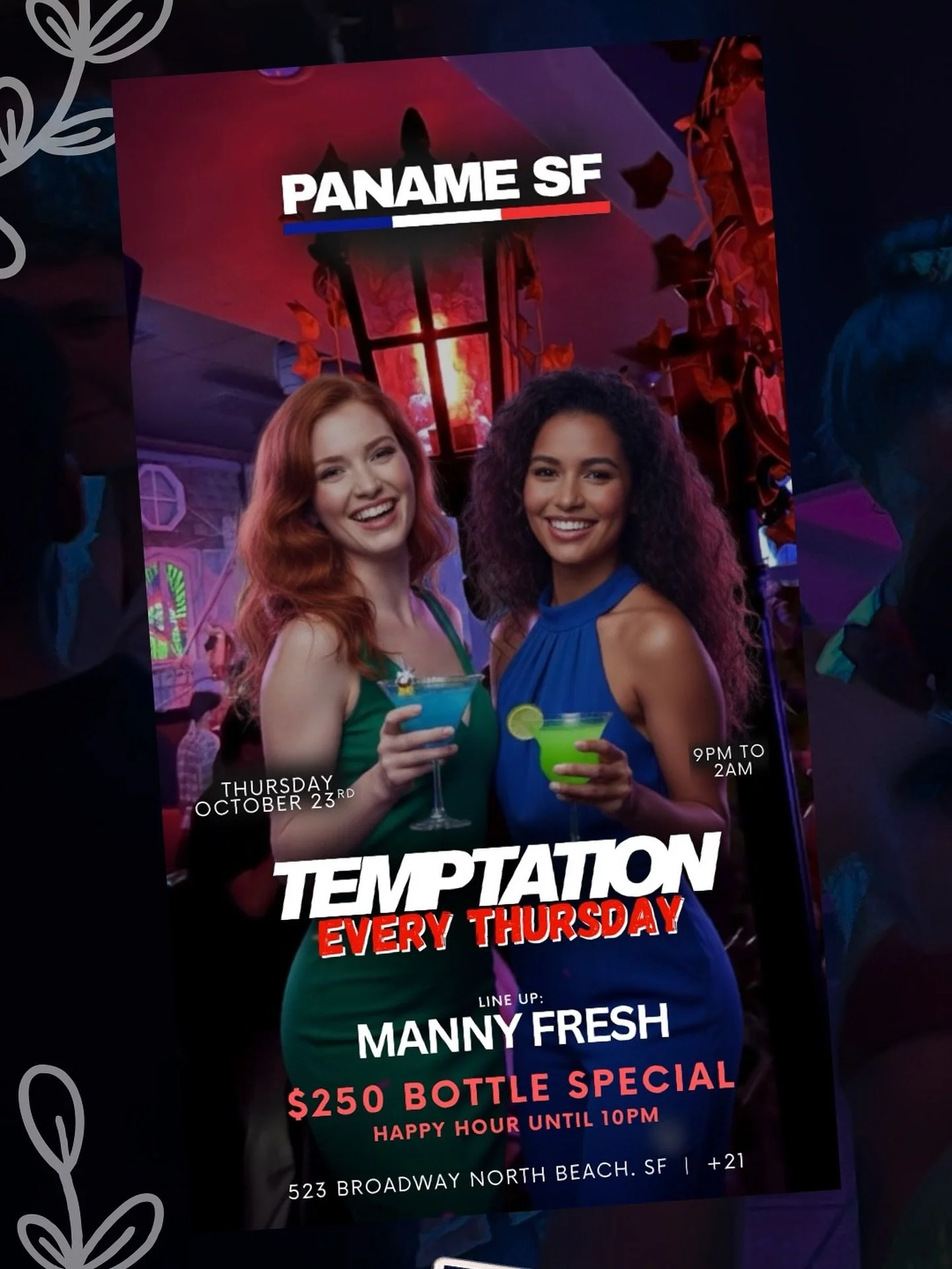 No plans for Thursday? You do now 😉
TEMPTATION is calling — music, bottles, and that Paname SF energy!
#panamesf #northbeachsf #sanfranciscocity #nightlifesf