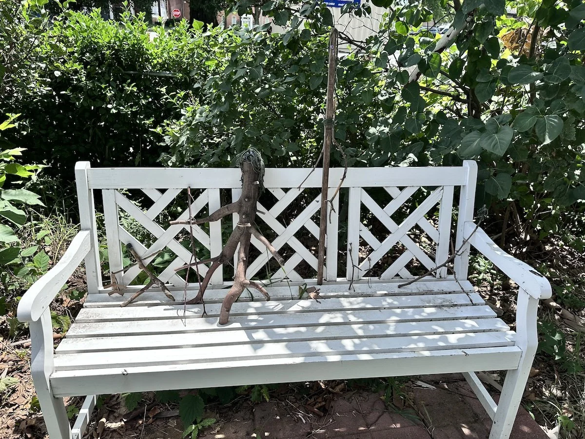 Glimbos crew on a bench