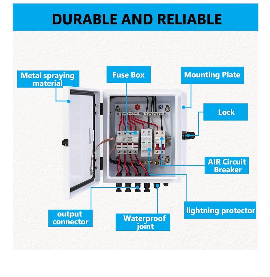 Solar and wind combiner box and power dump feature