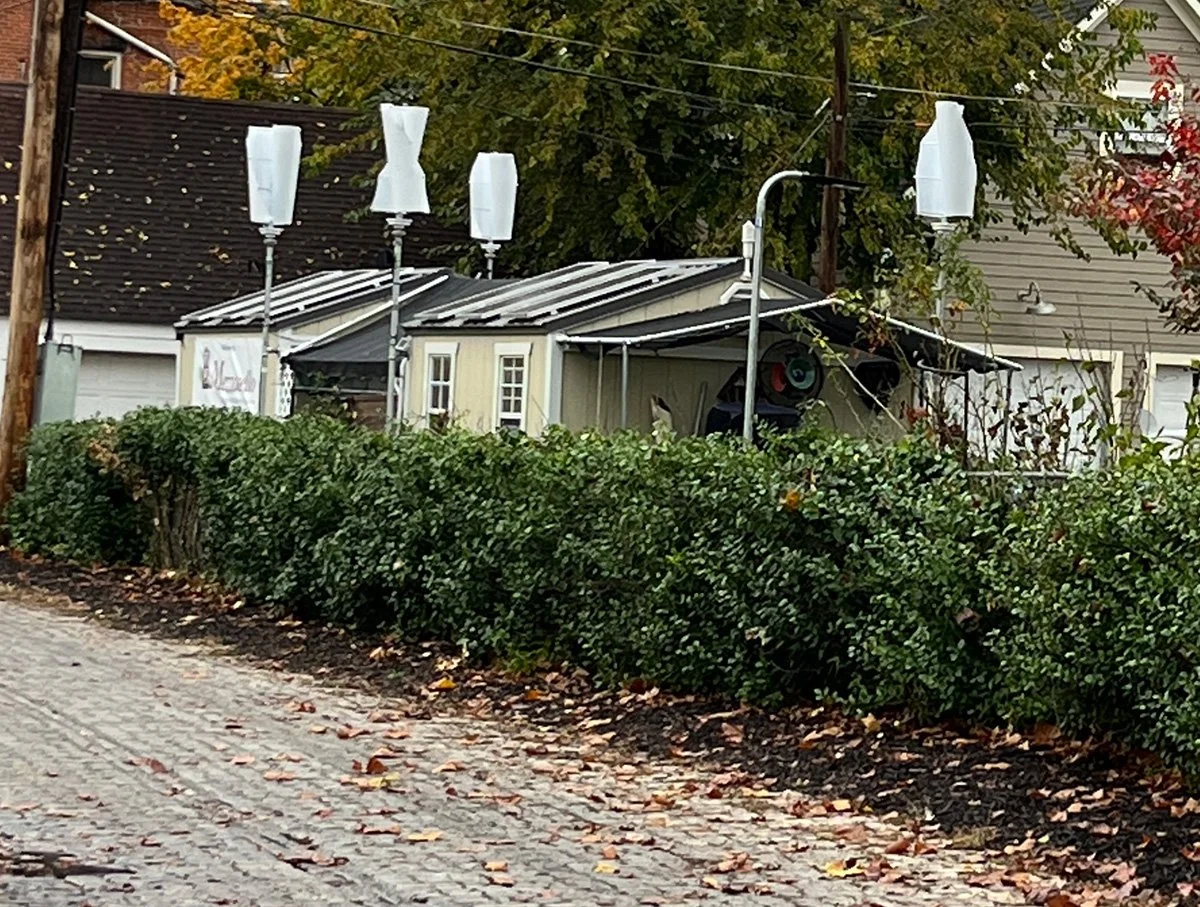 Solar panels and wind turbines