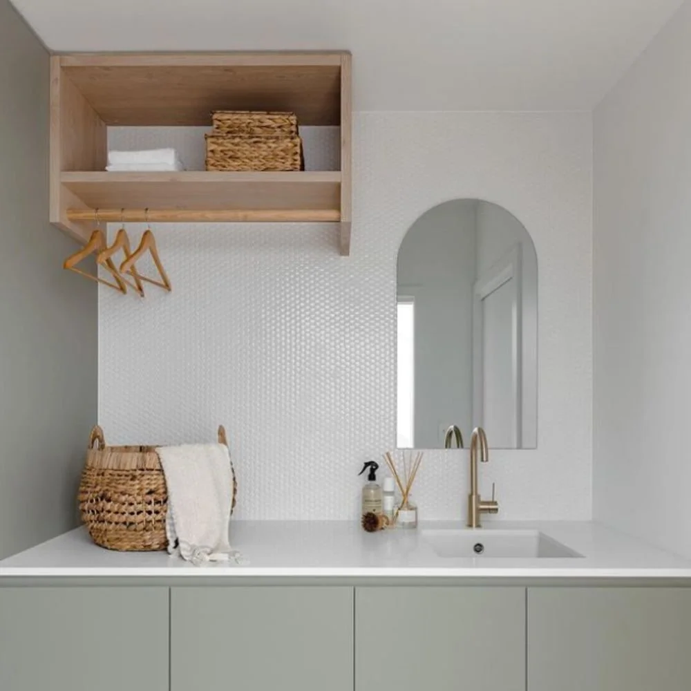Modern ensuite renovation in North Perth with space-efficient layout, sleek vanity, frameless shower and stylish finishes.
