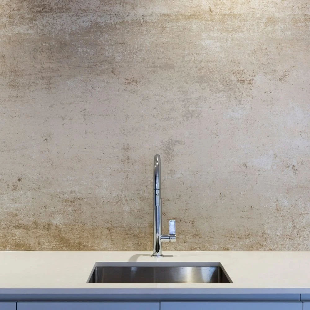 Renovated laundry in North Perth featuring custom cabinetry, functional storage, benchtop and modern washing area.