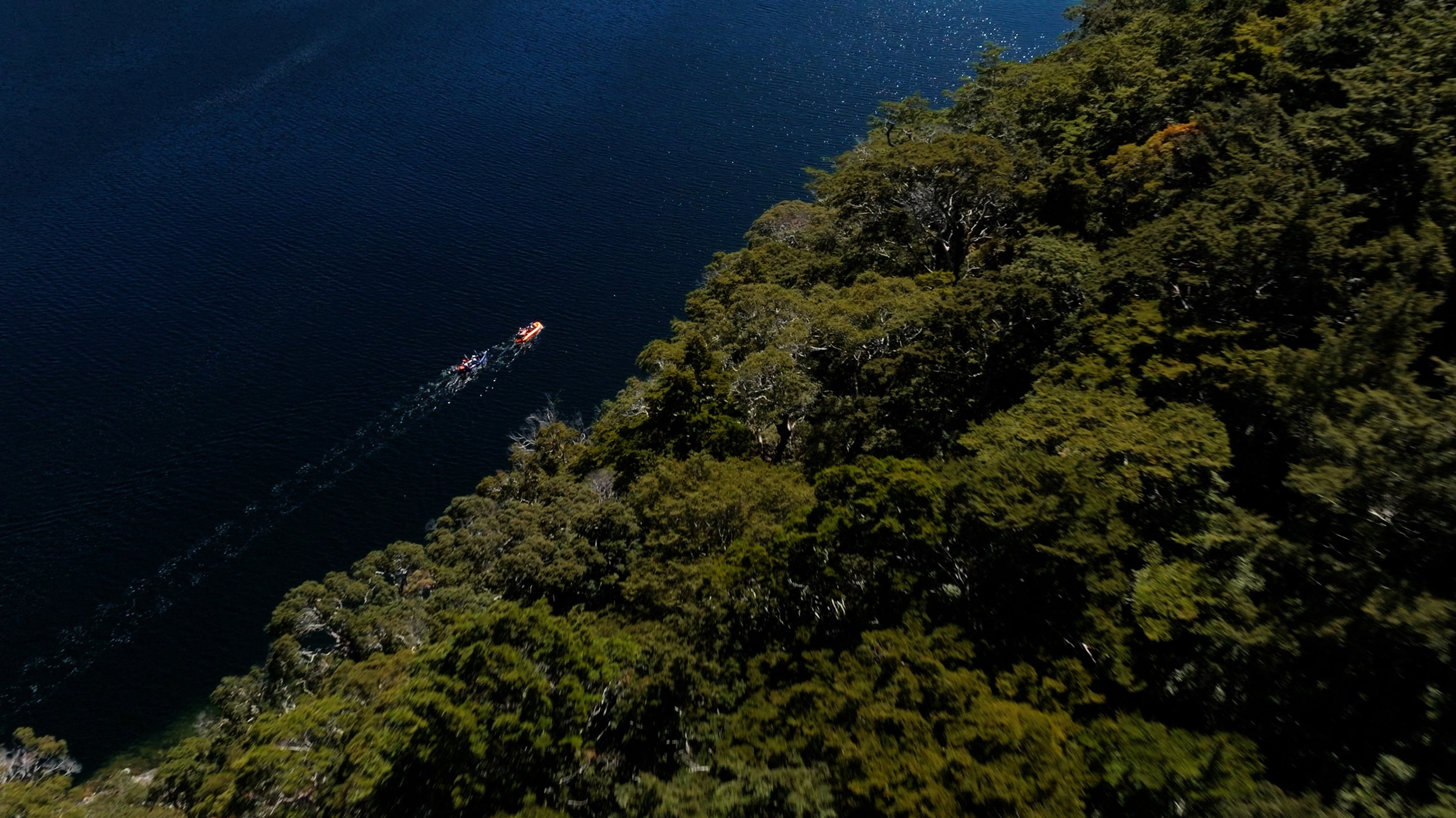 Pack rafting on Lake Manapouri 