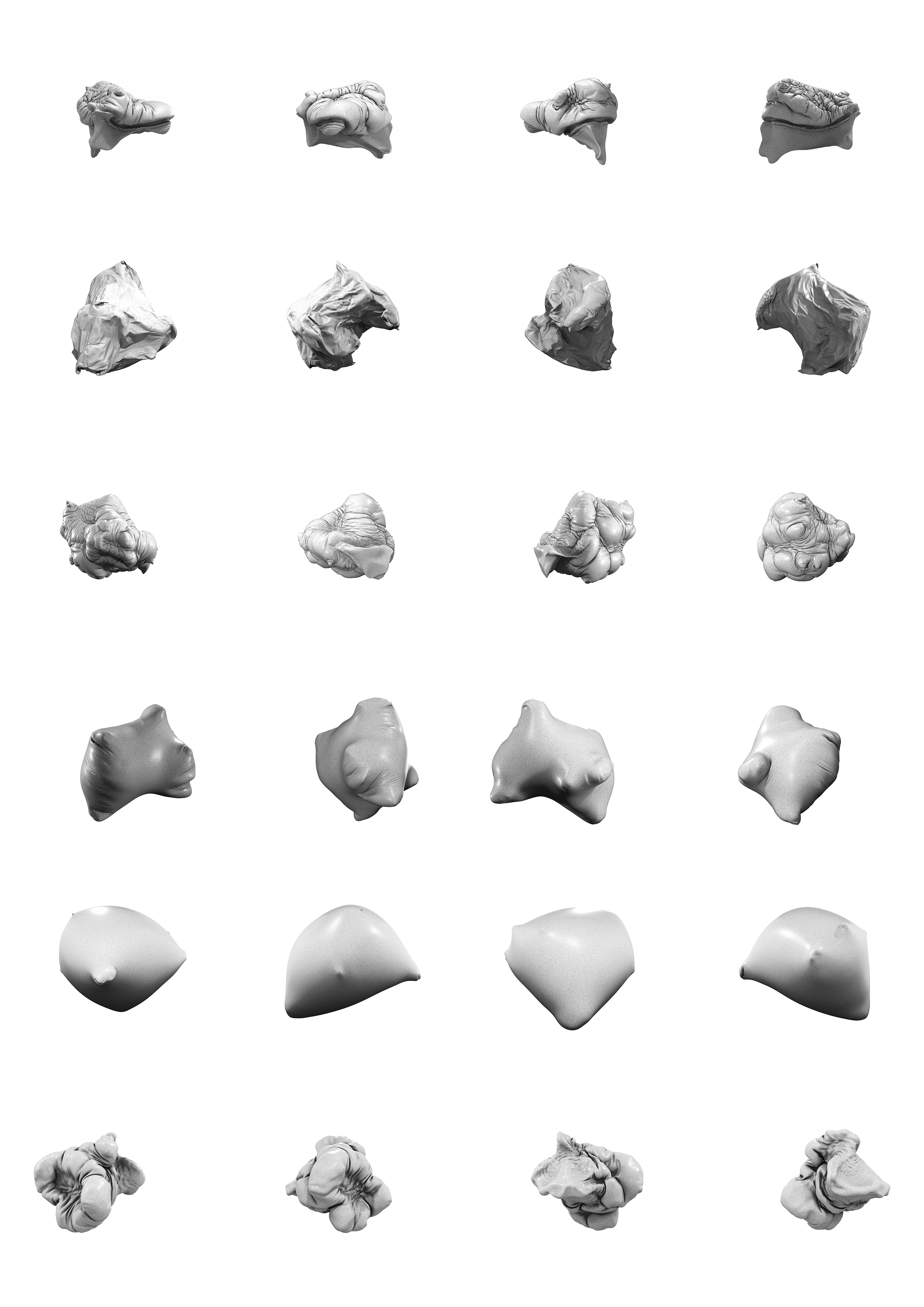 I misunderstood displacement, thinking it produced forms, so I investigated the logic of the blobs