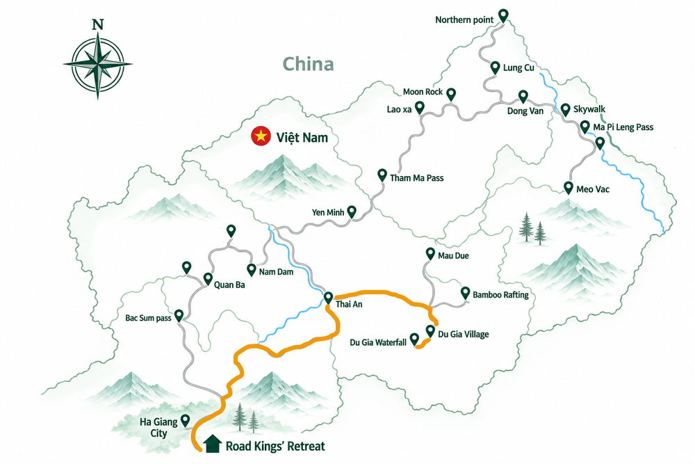 Day 3 route: Du Gia to Ha Giang