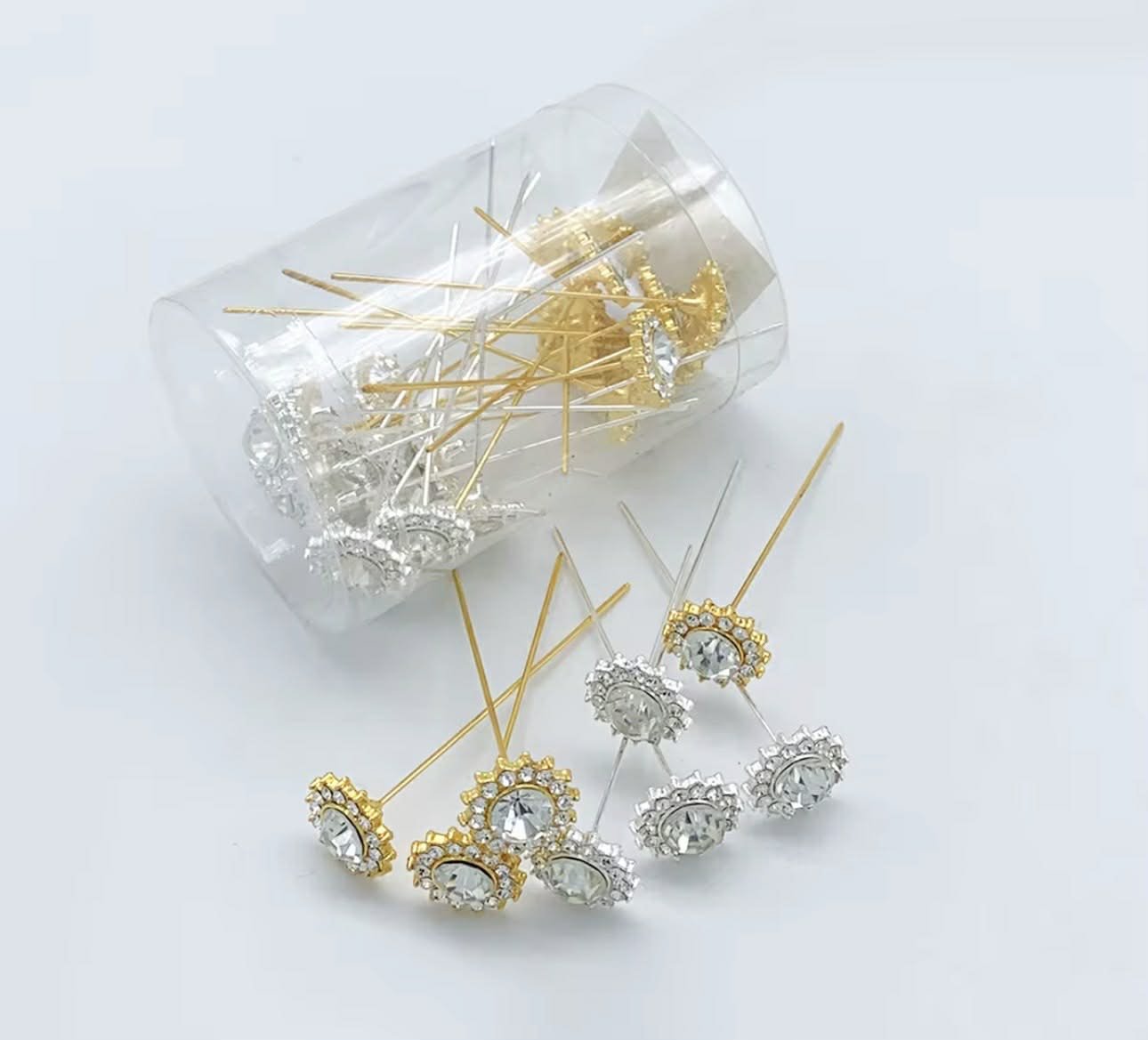 Pin Luxury  Diamond Head Pin Flower 24 in a Box