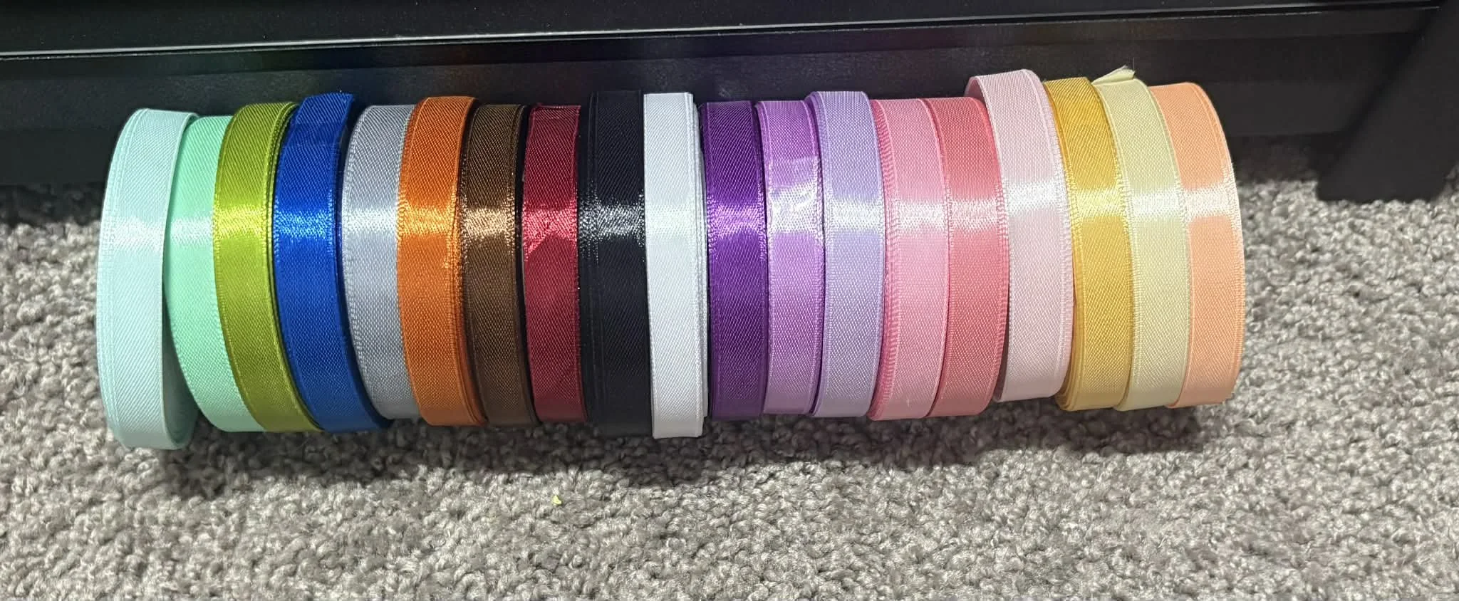 Diverse Color Satin Ribbon Set - 19 Vibrant Shades