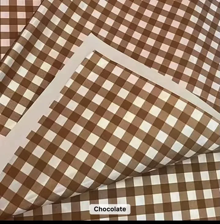 Gingham Floral Wrapping Paper Semi Translucent and Solid