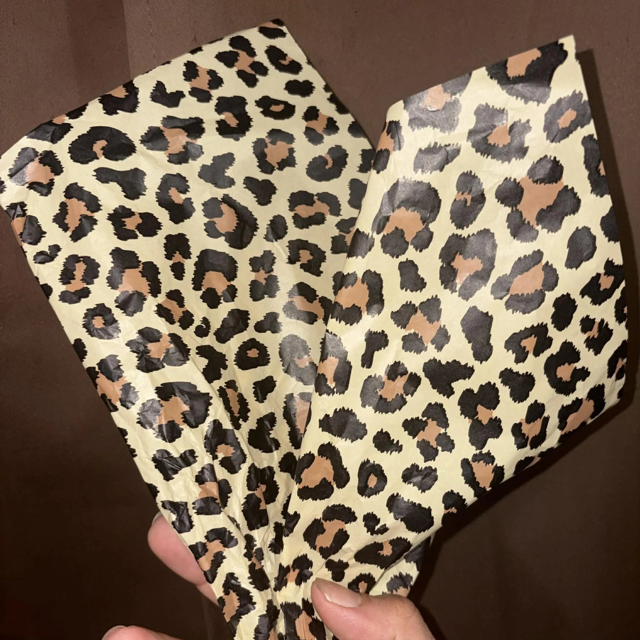 Brown Cheetah Print Tissue 14x10       20 sheets per package