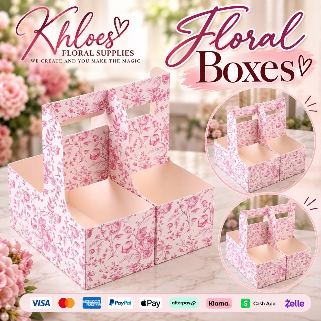 Floral Gift Box  (Drink Carrier }