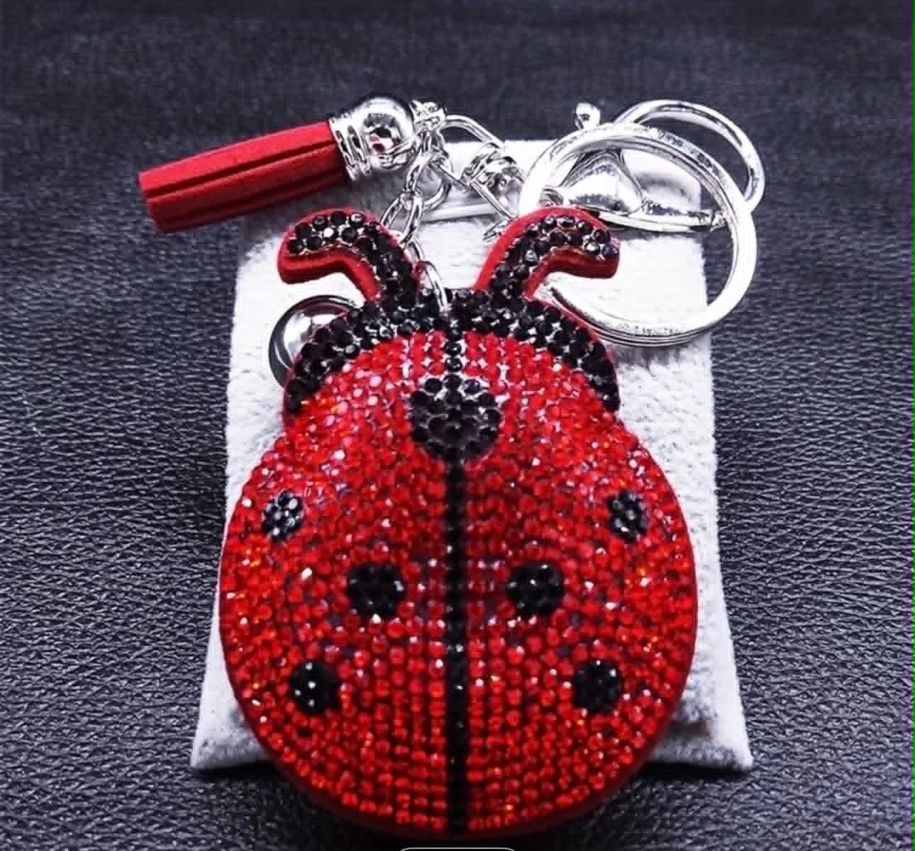 Rhinestone Ladybug Key Charm