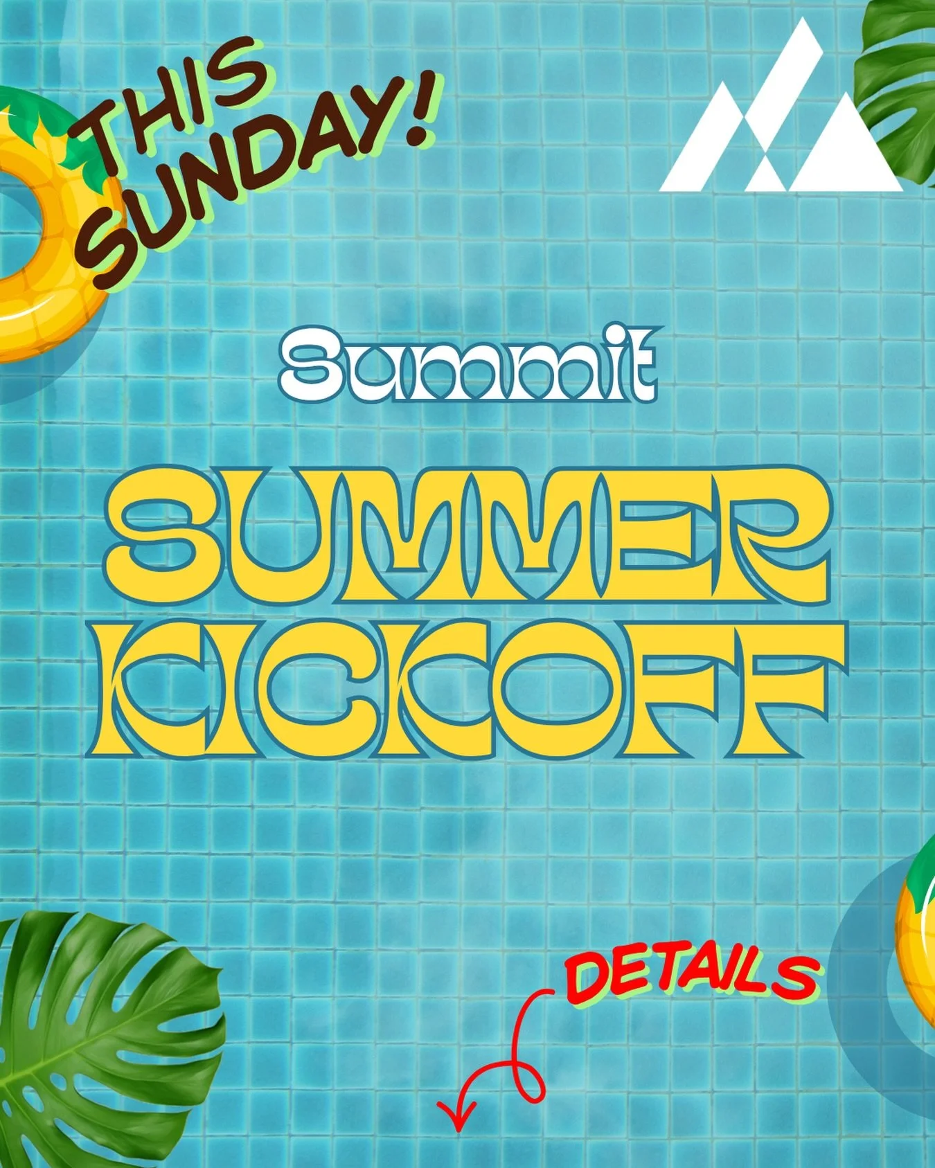 Summer Kickoff Pool Party ☀️🌊

Join us right after church at 12:00 PM for our Summer Kickoff Pool Party at the Creekside Park neighborhood pool! We&rsquo;ll have Spark Box pickup, hotdogs, chips, drinks, cookies, and yard games. Bring your swimsuit,