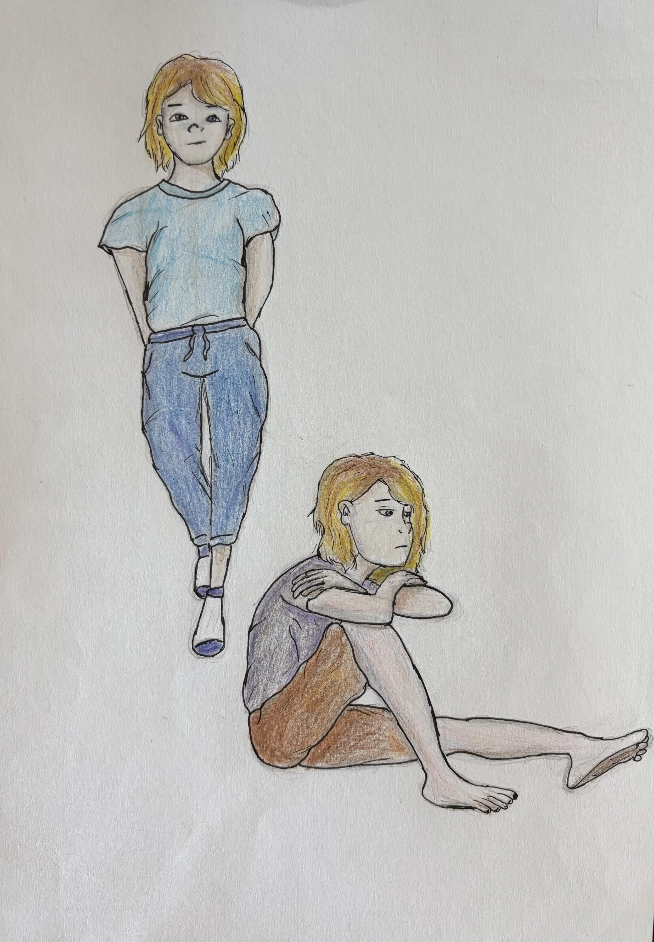 Days Go By. 2026. Pen & Ink, Colored Pencil. 9 x 12 inch.
