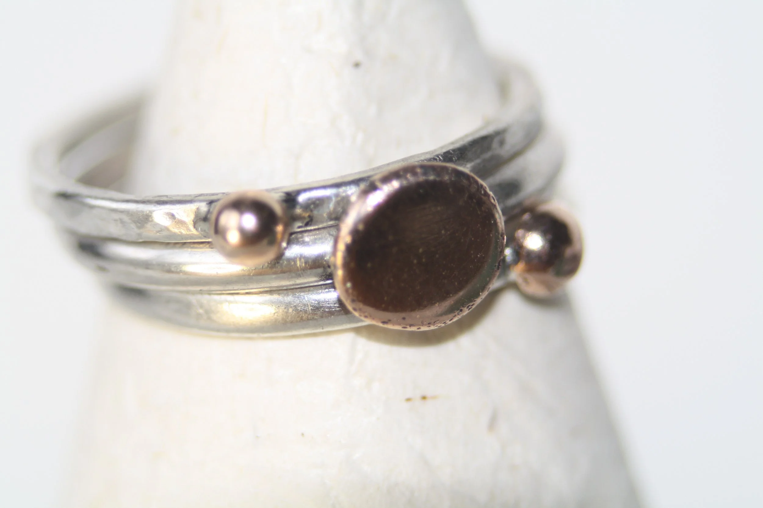 9ct Rose Gold Dot and Disc Stacker Rings