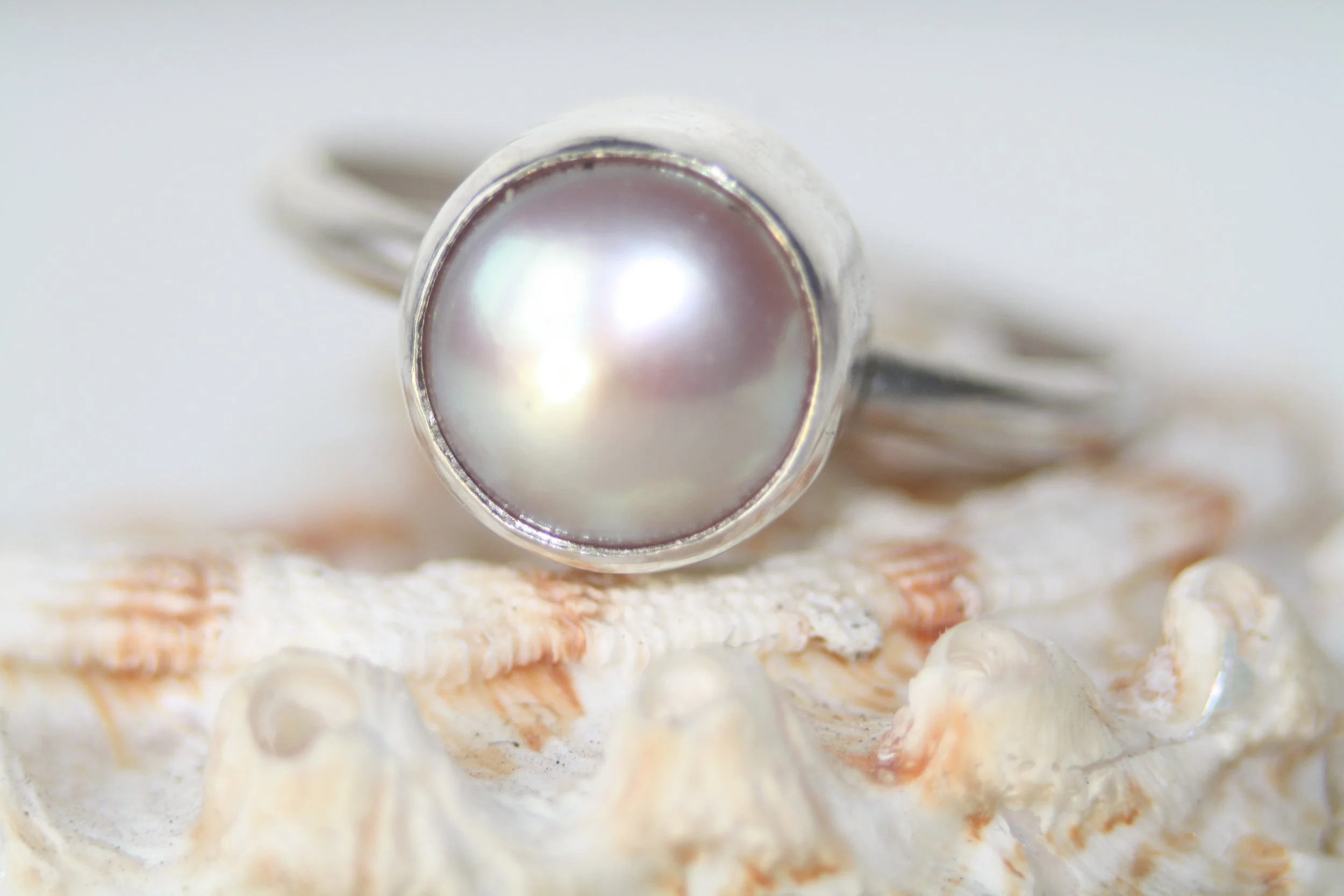 Iridescent Nested Pearl Ring